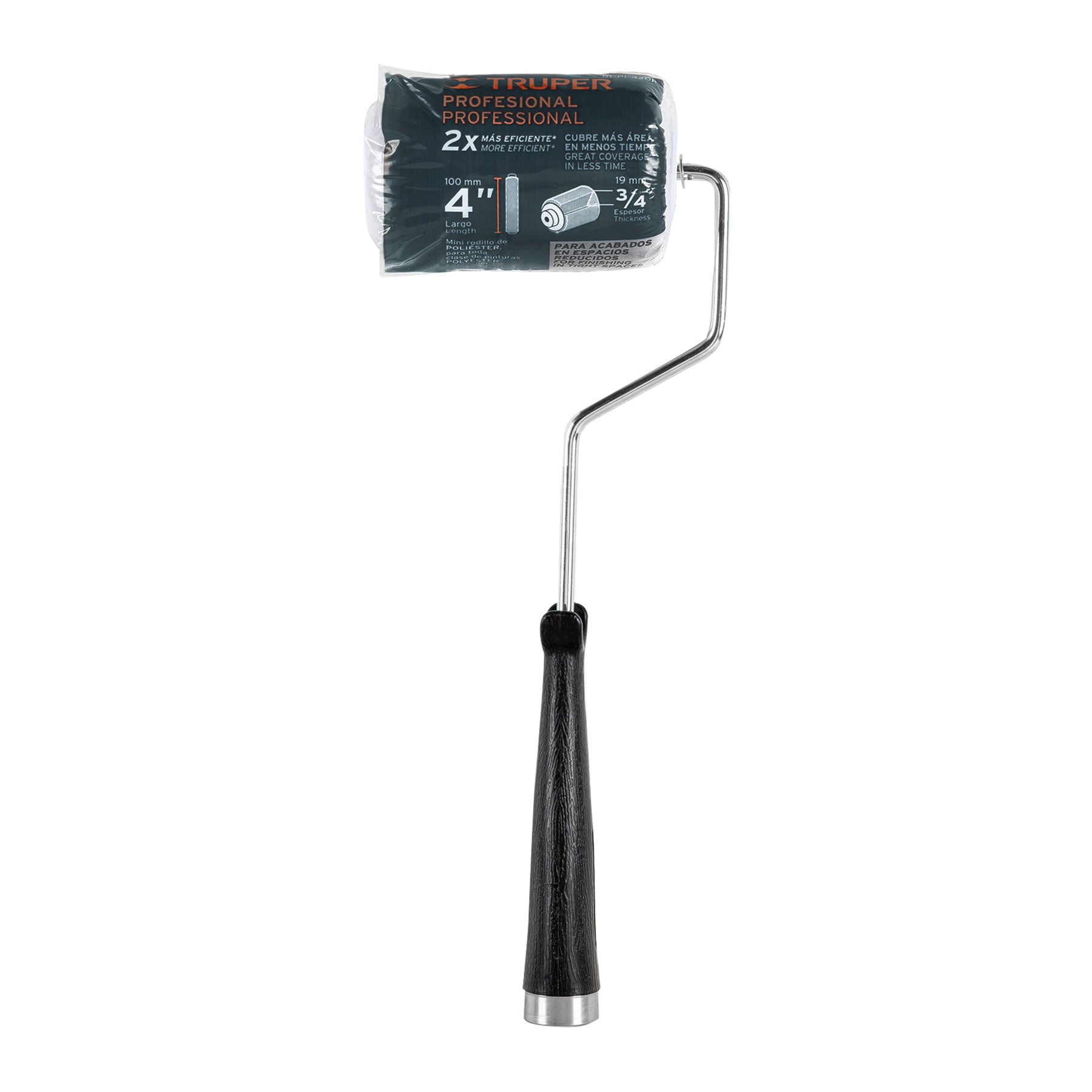 Mini rodillo para pintar 4" x 3/4" de poliéster, Truper