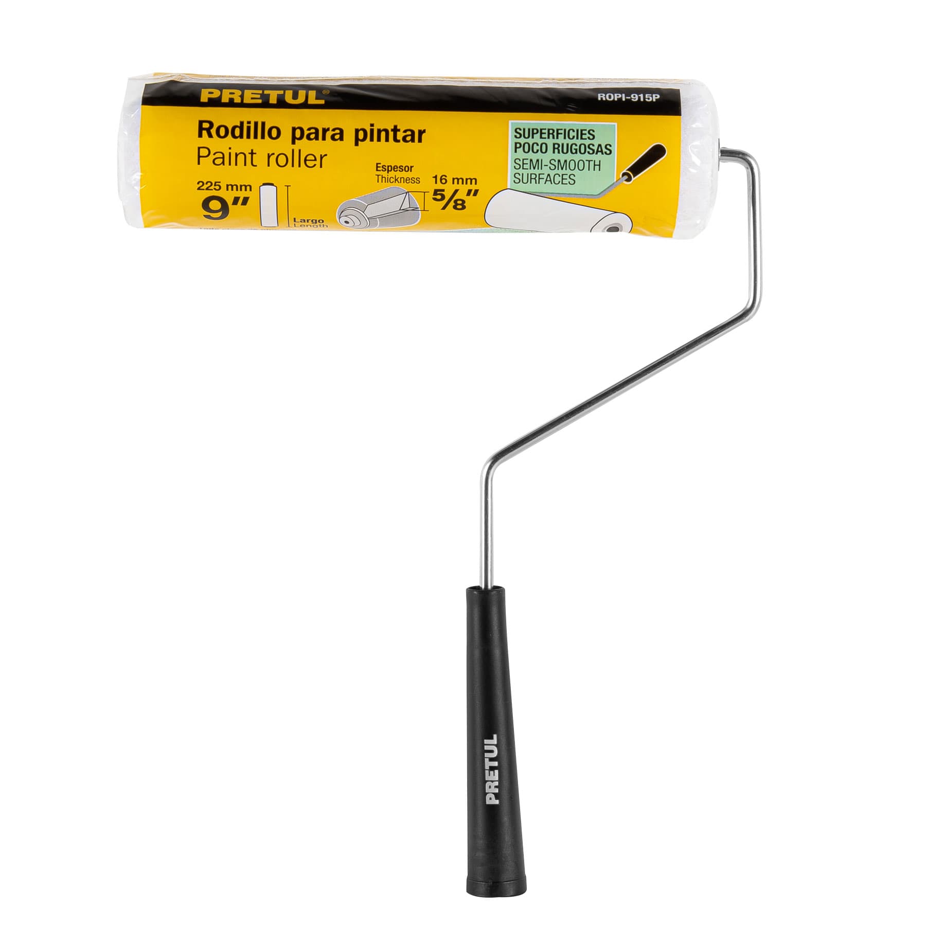 Rodillo para pintar,9 x 5/8",superficies poco rugosas,Pretul