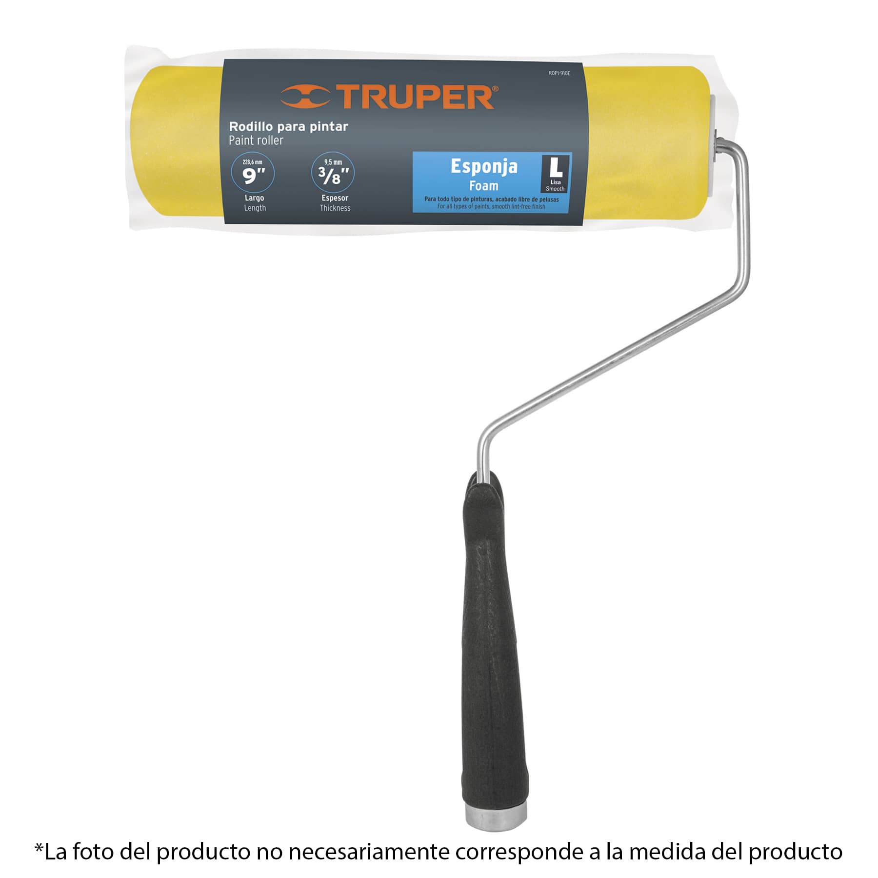 Rodillo para pintar 9"x 3/4" de esponja, superficies rugosas