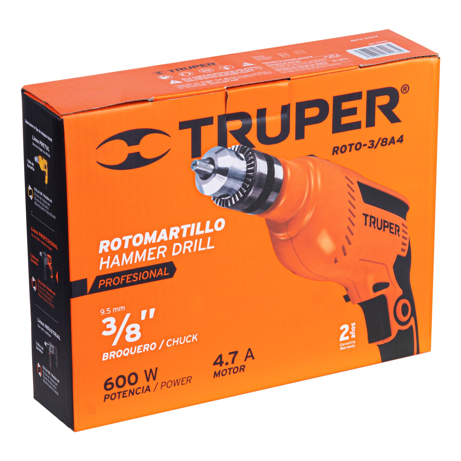 Rotomartillo 3/8", 600W, Truper PRO
