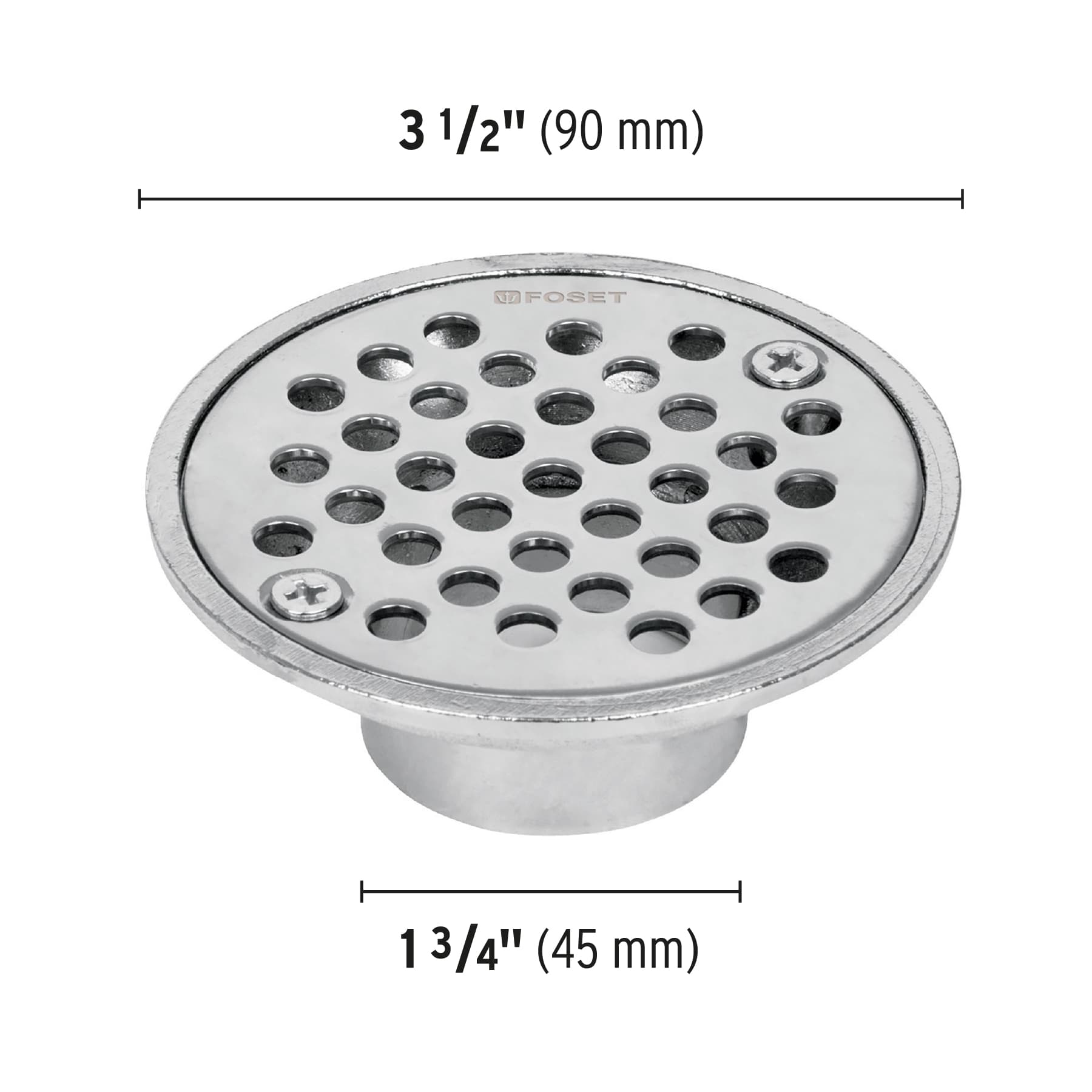 Resumidero de zinc, redondo, modelo "A", 3-1/2", Basic