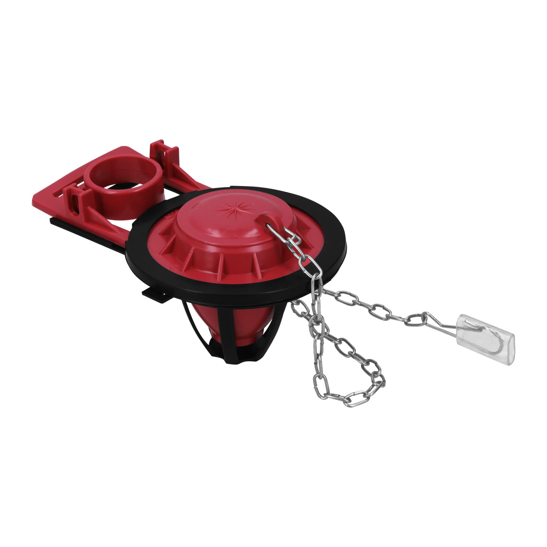 Sapo 2" para WC, silicona, rojo, cadena inoxidable Foset