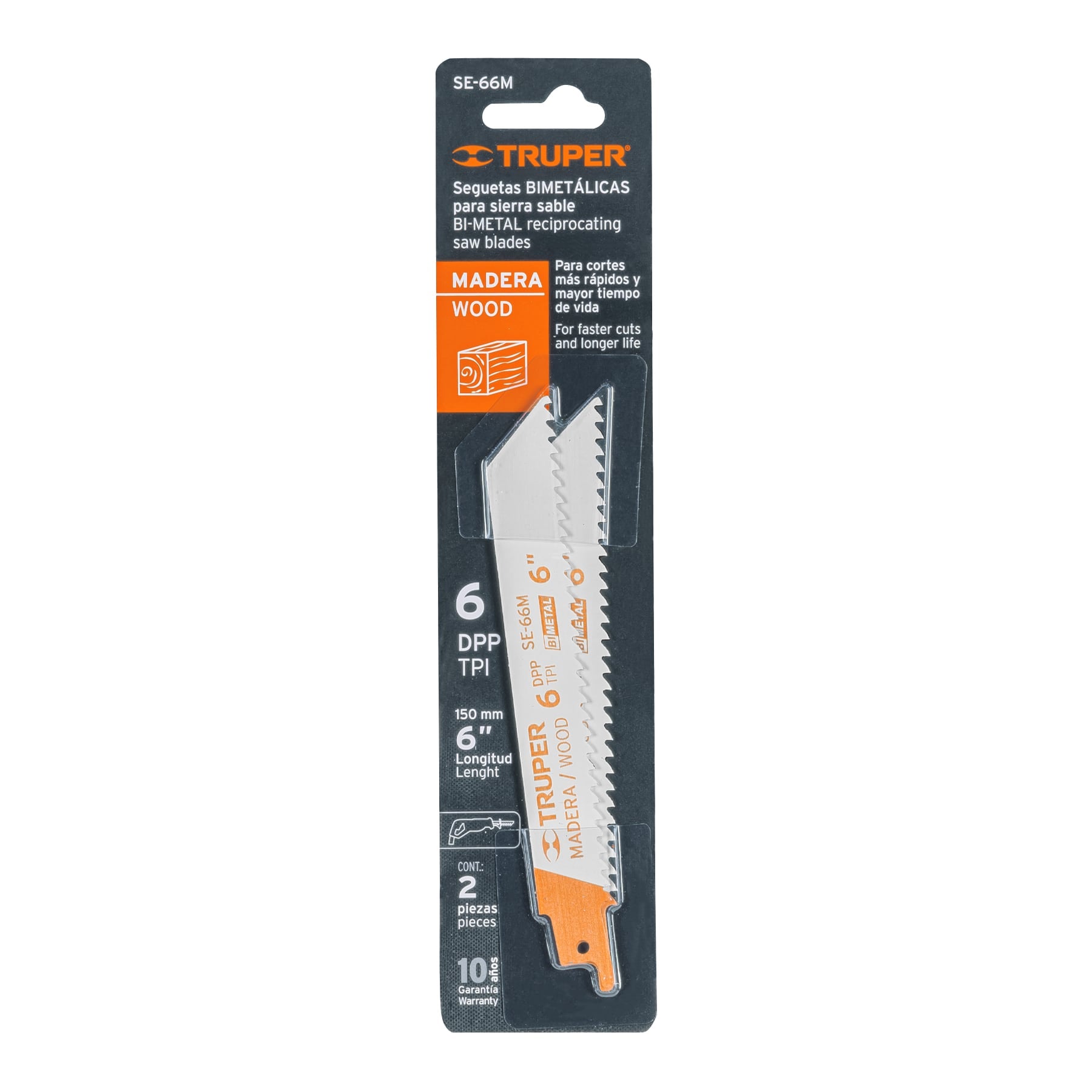 Blíster con 2 seguetas sierra sable 6" 6 DPP para madera