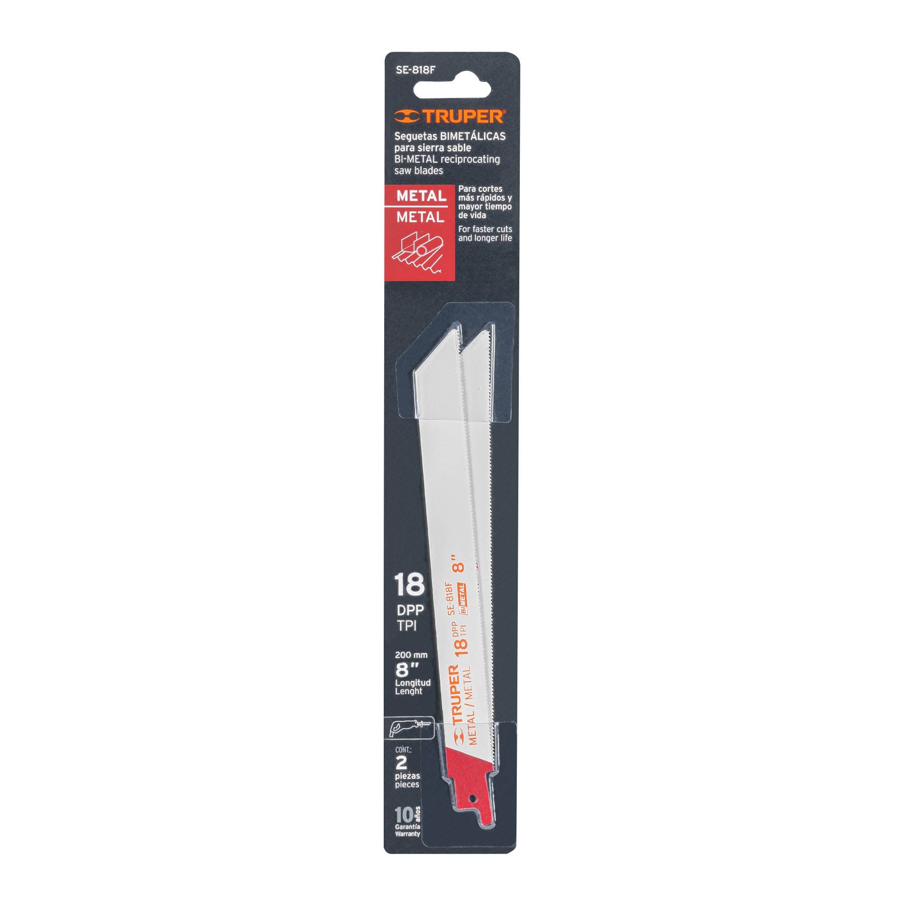 Blíster con 2 seguetas sierra sable 8" 18 DPP para metal