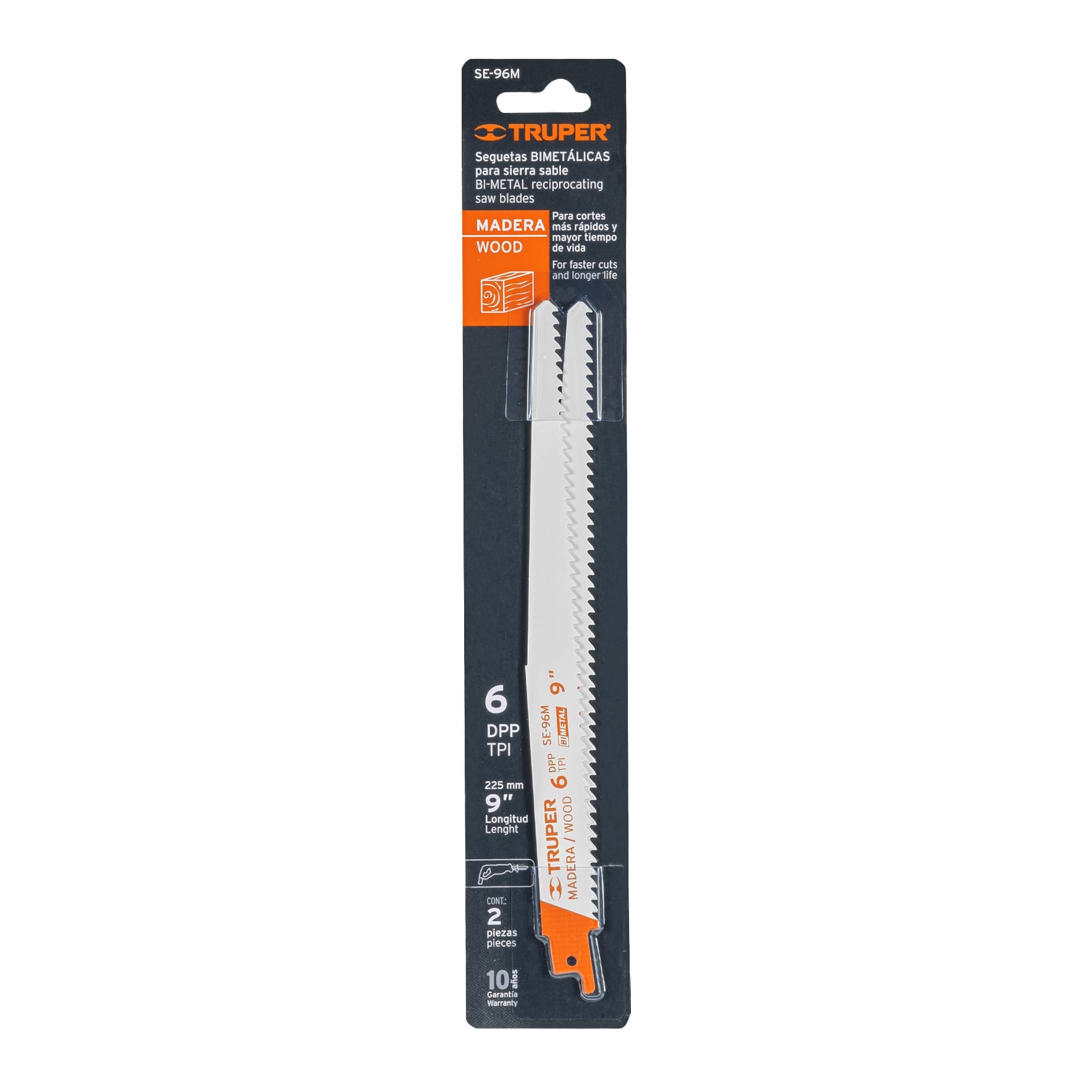 Blíster con 2 seguetas sierra sable 9" 6 DPP para madera