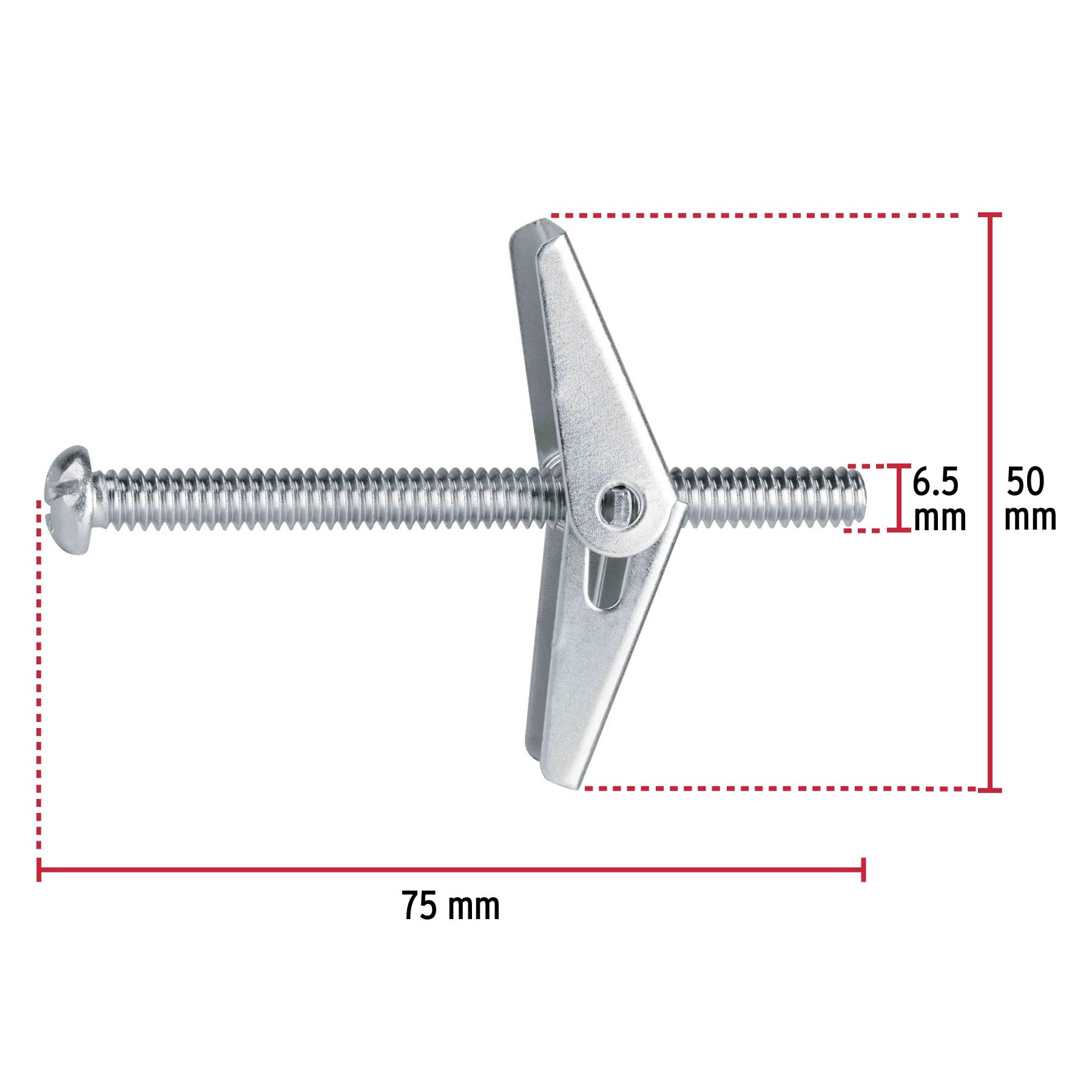 Bolsa con 4 sujetadores tipo mariposa de 3/16" x 3", Fiero