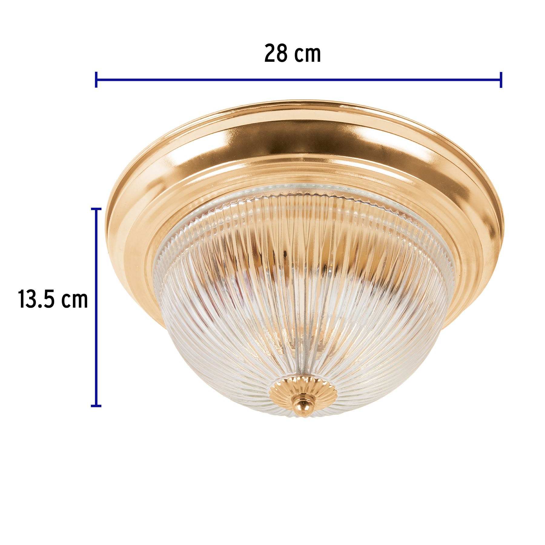 Luminario decorativo 15x28 cm pantalla cristal, s/lámparas