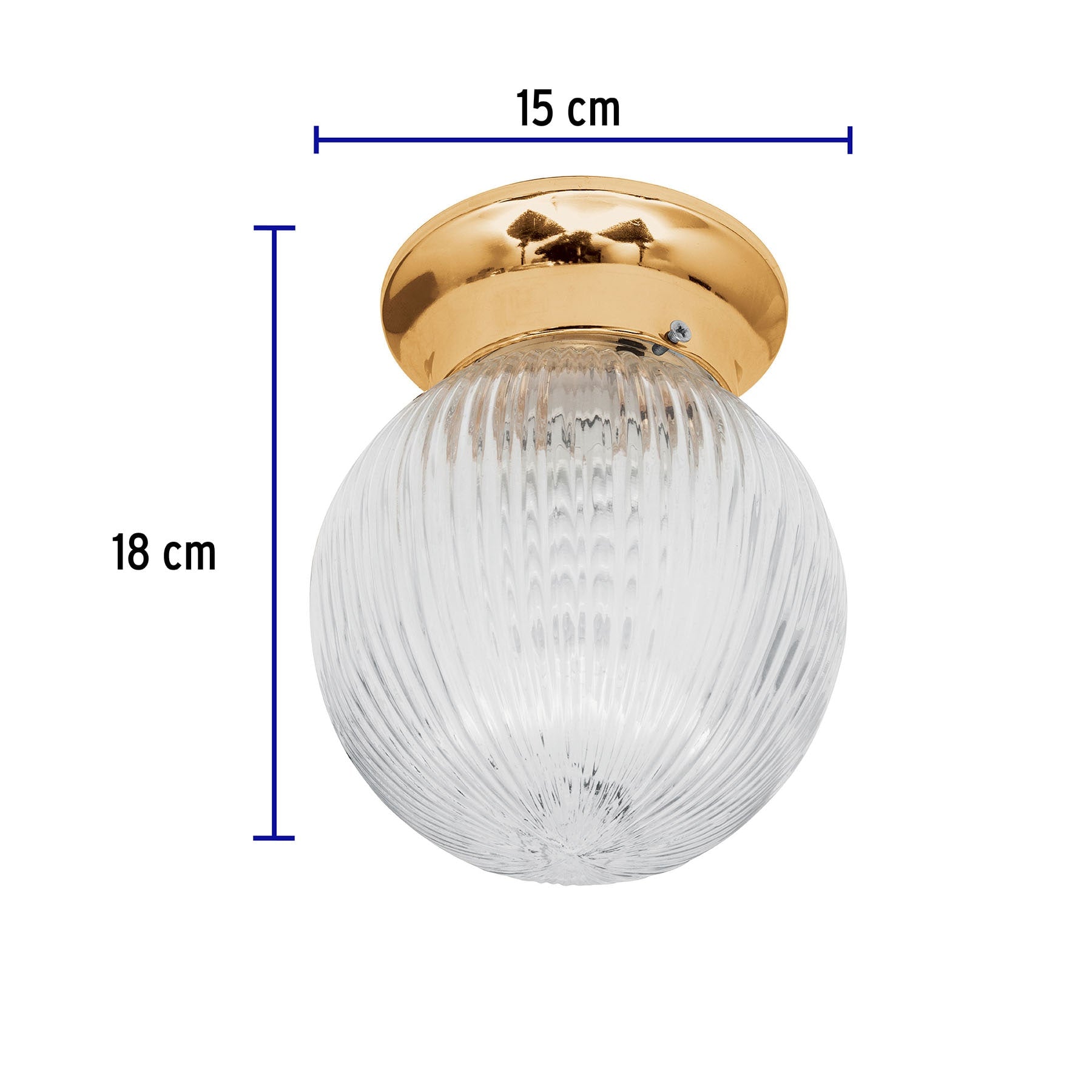 Luminario decorativo 19x16 cm pantalla cristal, sin lámpara