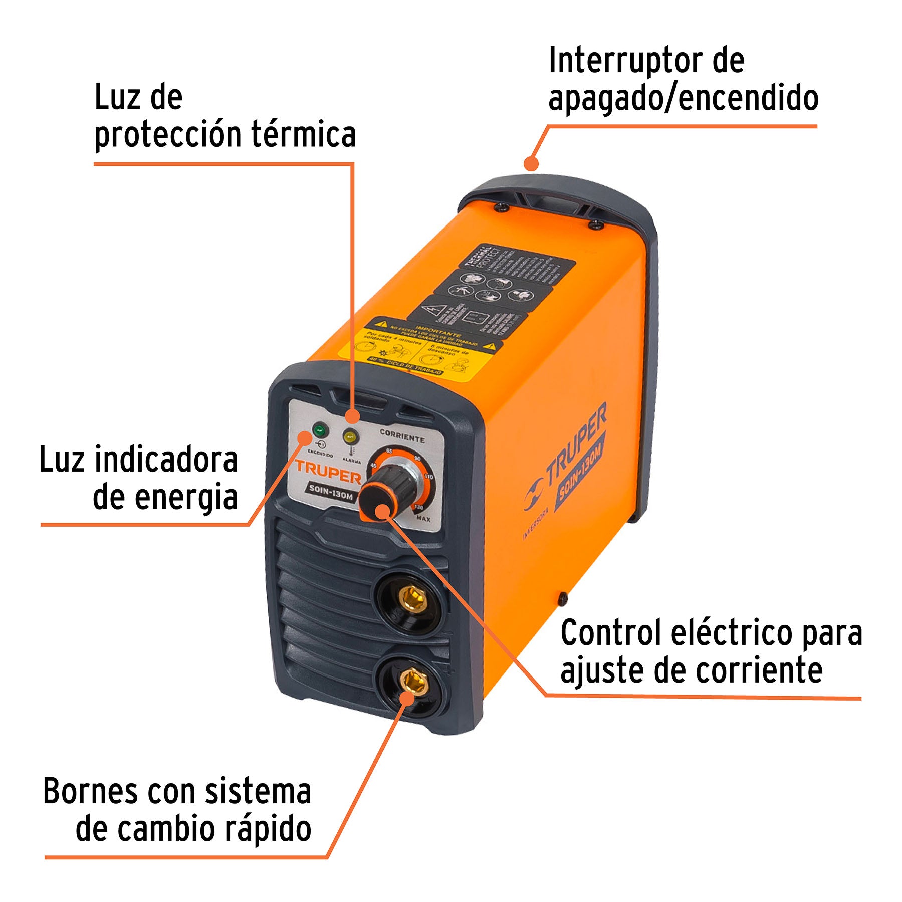 Mini soldadora inversora 130A, 127V, Truper