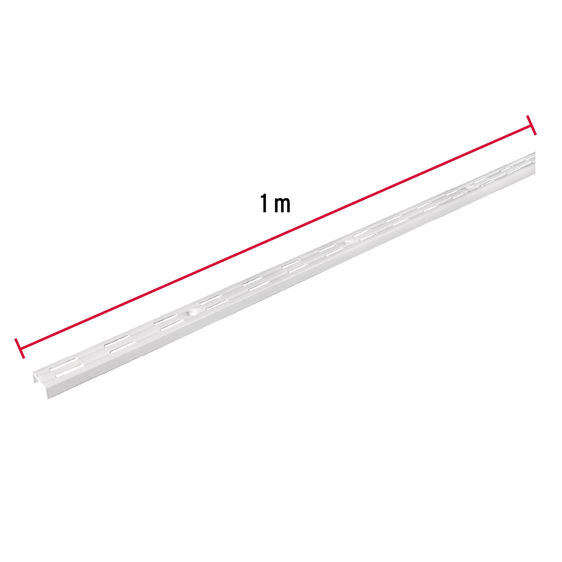 Cremallera doble blanca para ménsulas planas, 1m, Fiero