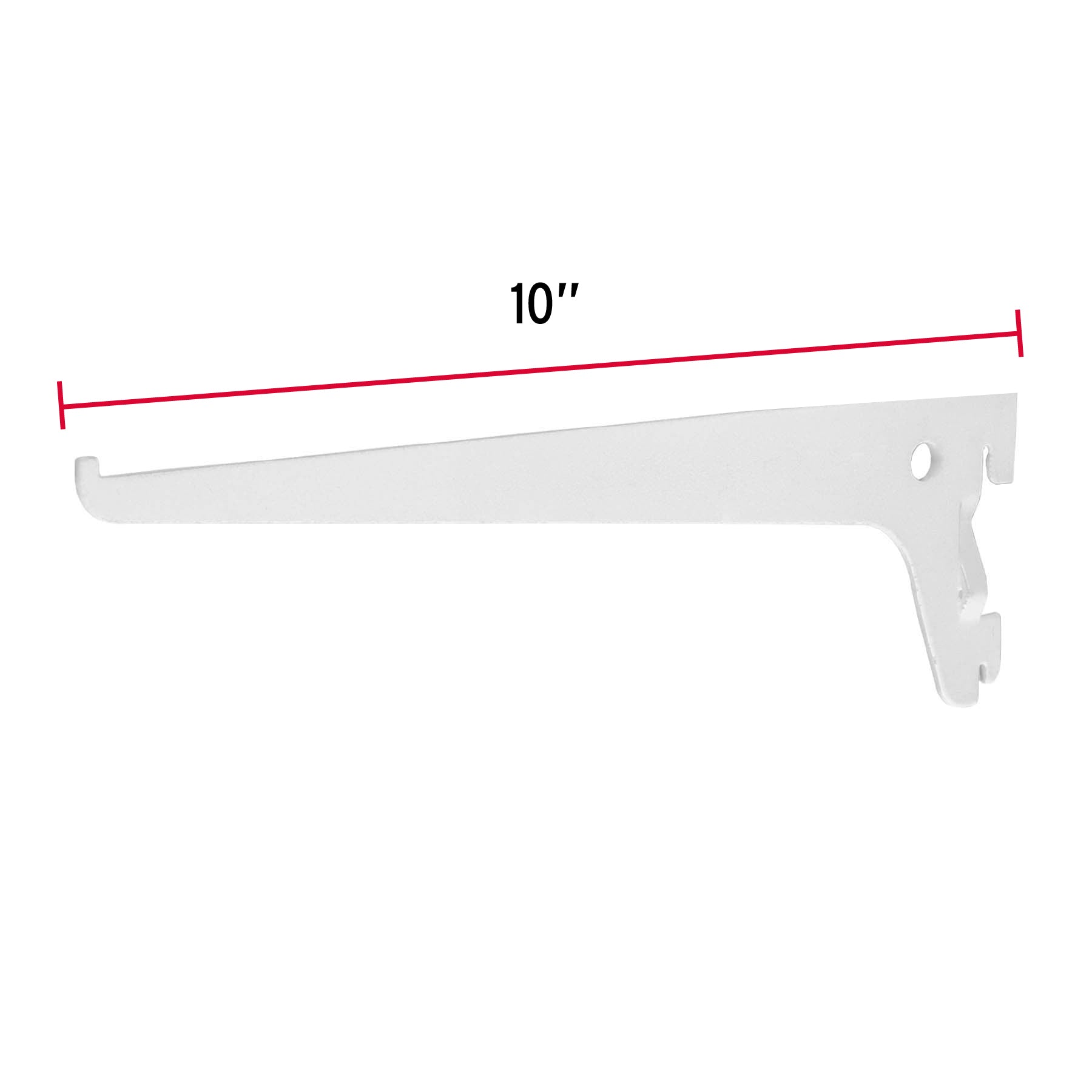 Ménsula plana blanca para cremallera sencilla, 25cm, Fiero