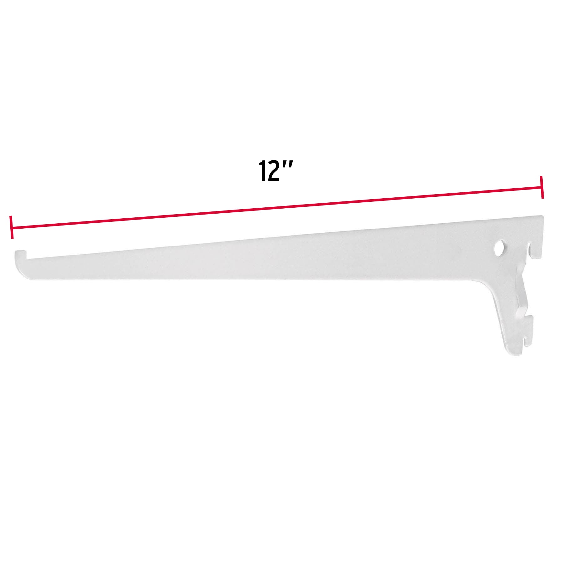 Ménsula plana blanca para cremallera sencilla, 30cm, Fiero