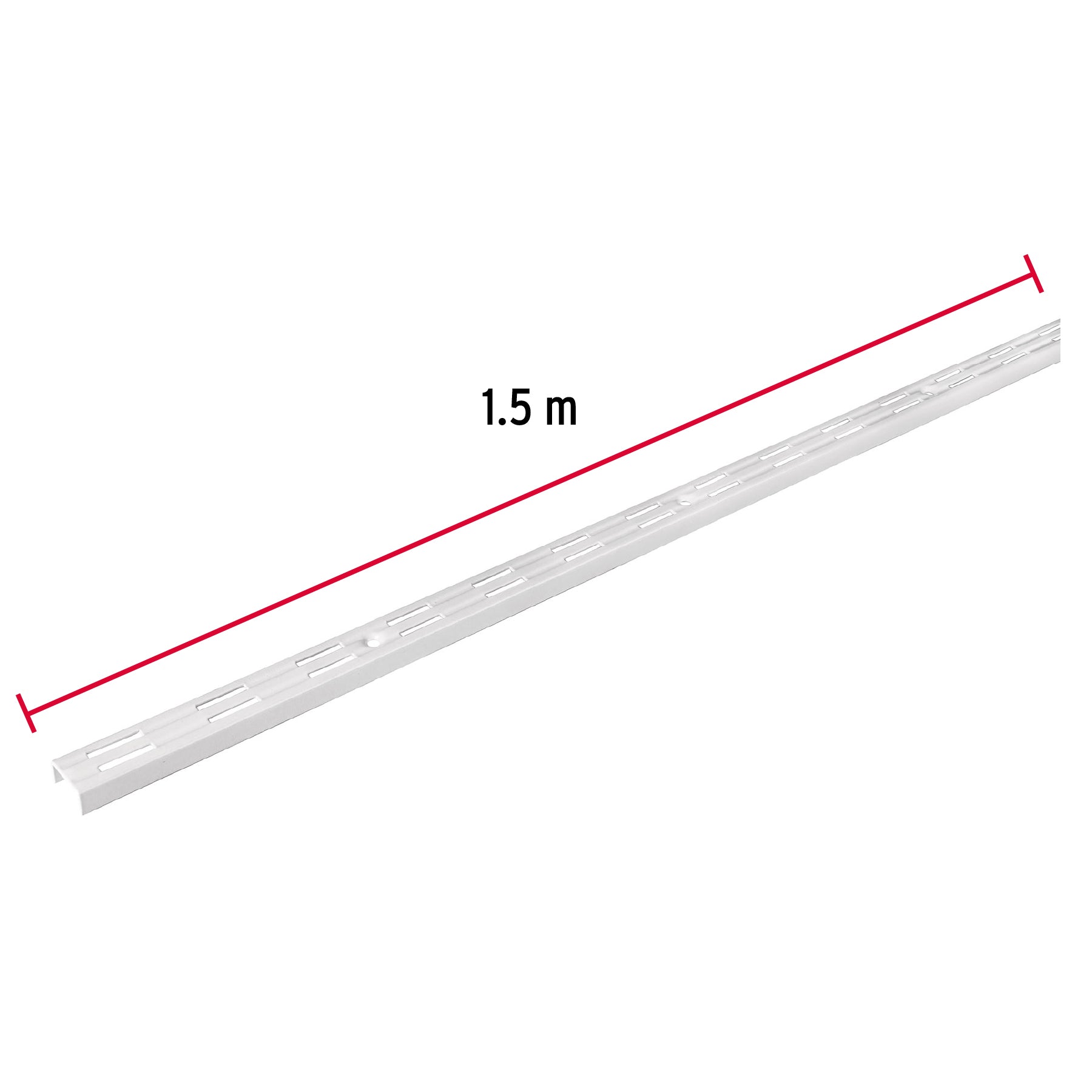 Cremallera doble blanca para ménsulas planas, 1.5m, Fiero