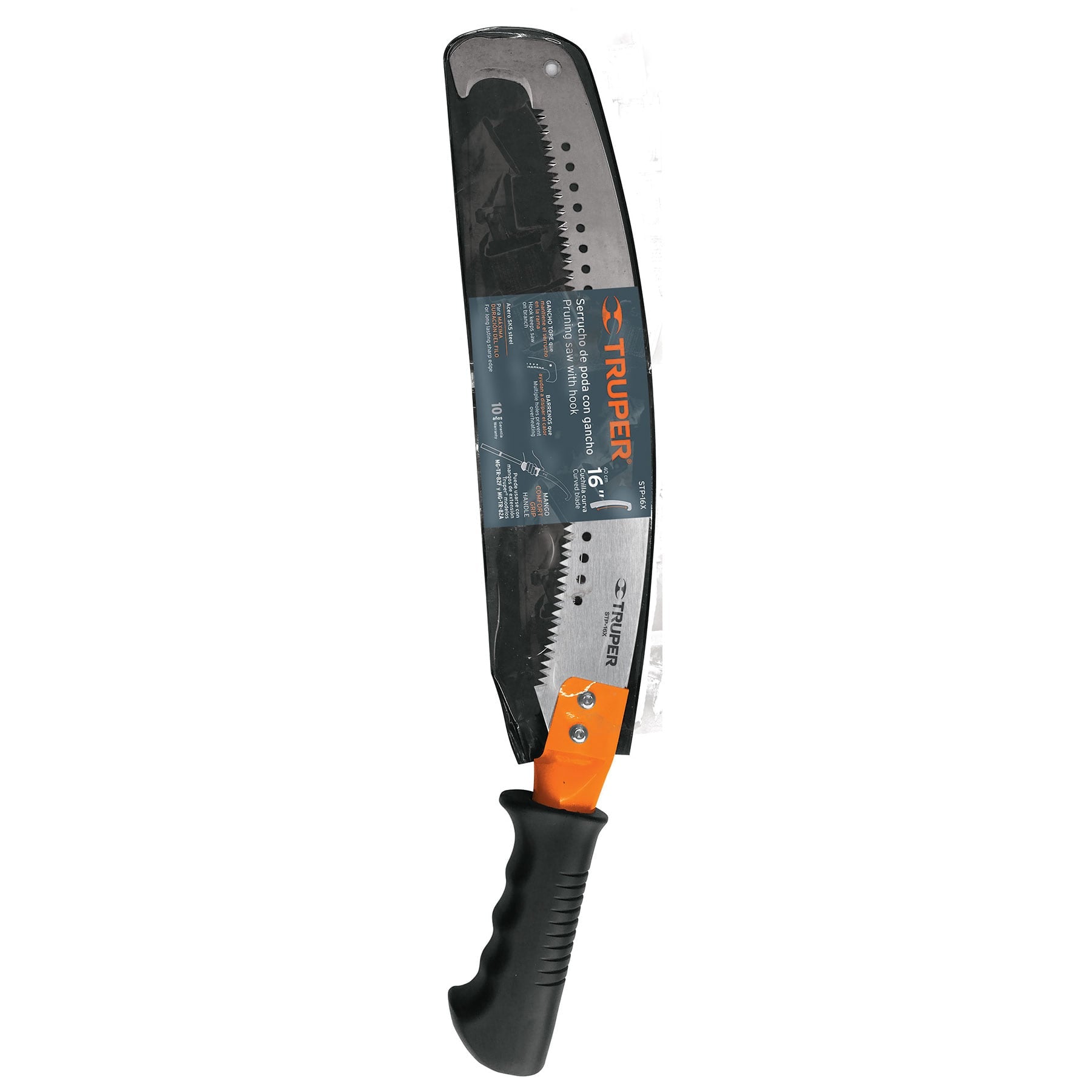 Serrucho de poda 14" con gancho,curvo,5 DPP,mango Comfort Grip