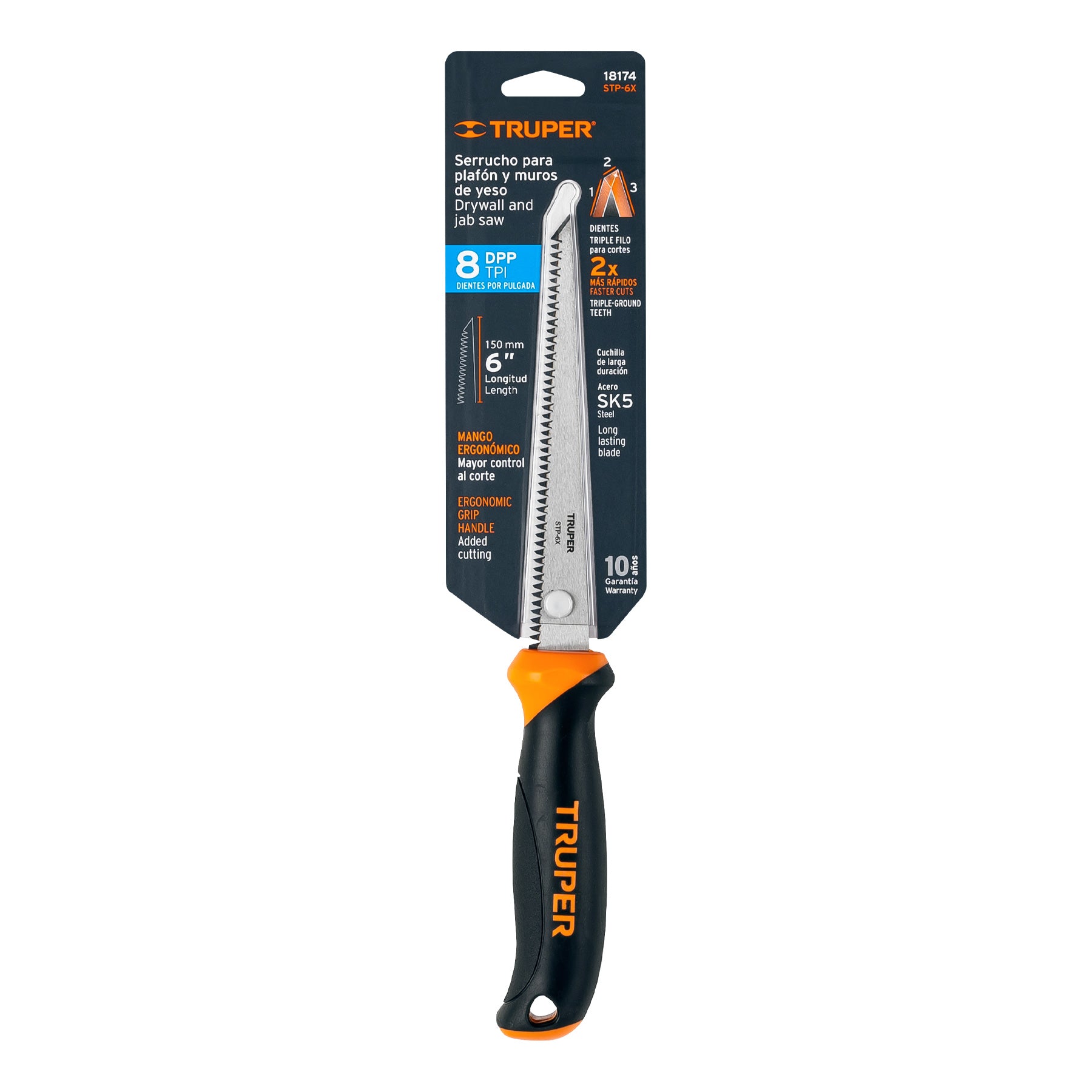 Serrucho de 6" para plafón y muros de yeso, Truper