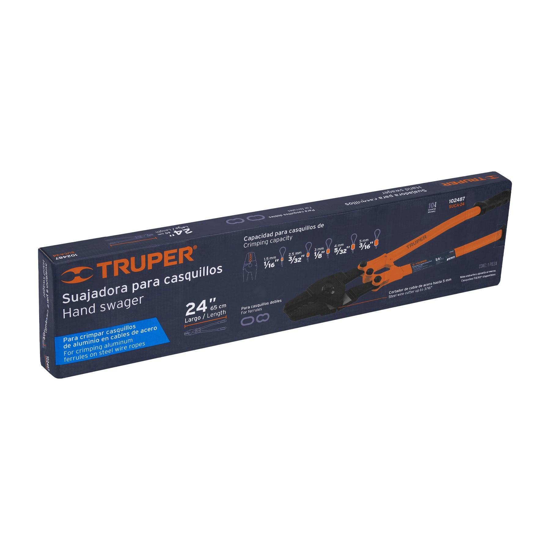 Suajadora 24" para casquillos con cortador de cable, Truper