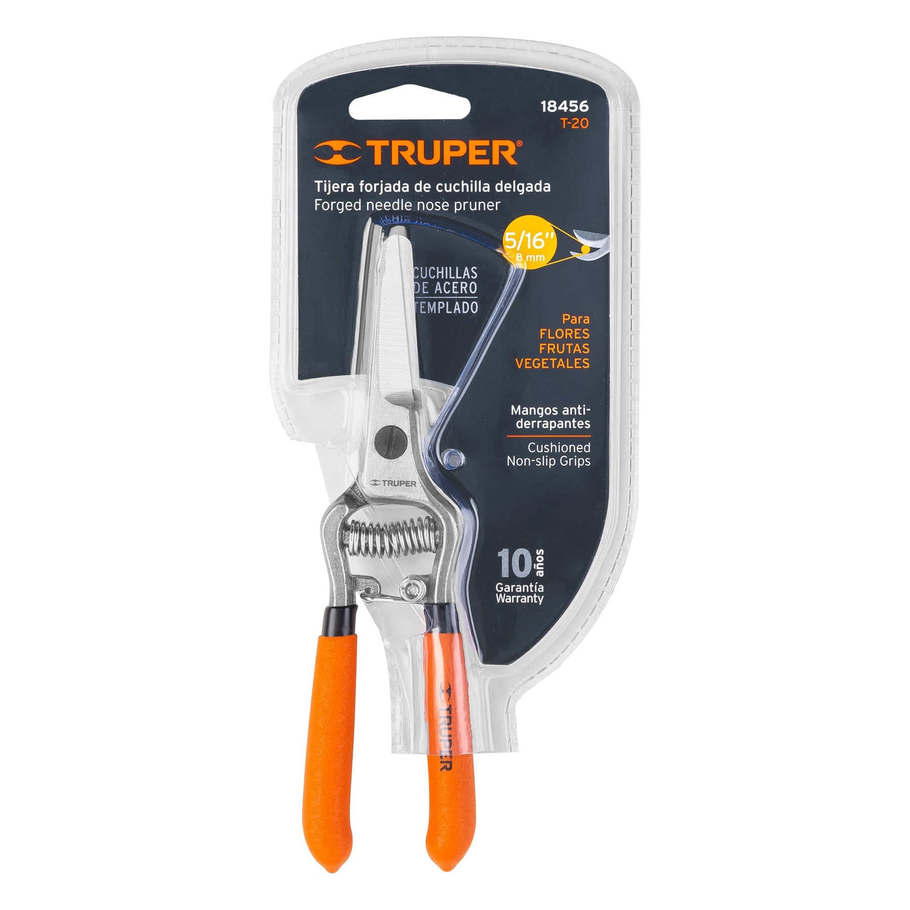 Tijera forjada para poda 6", recta, corte de frutas, Truper