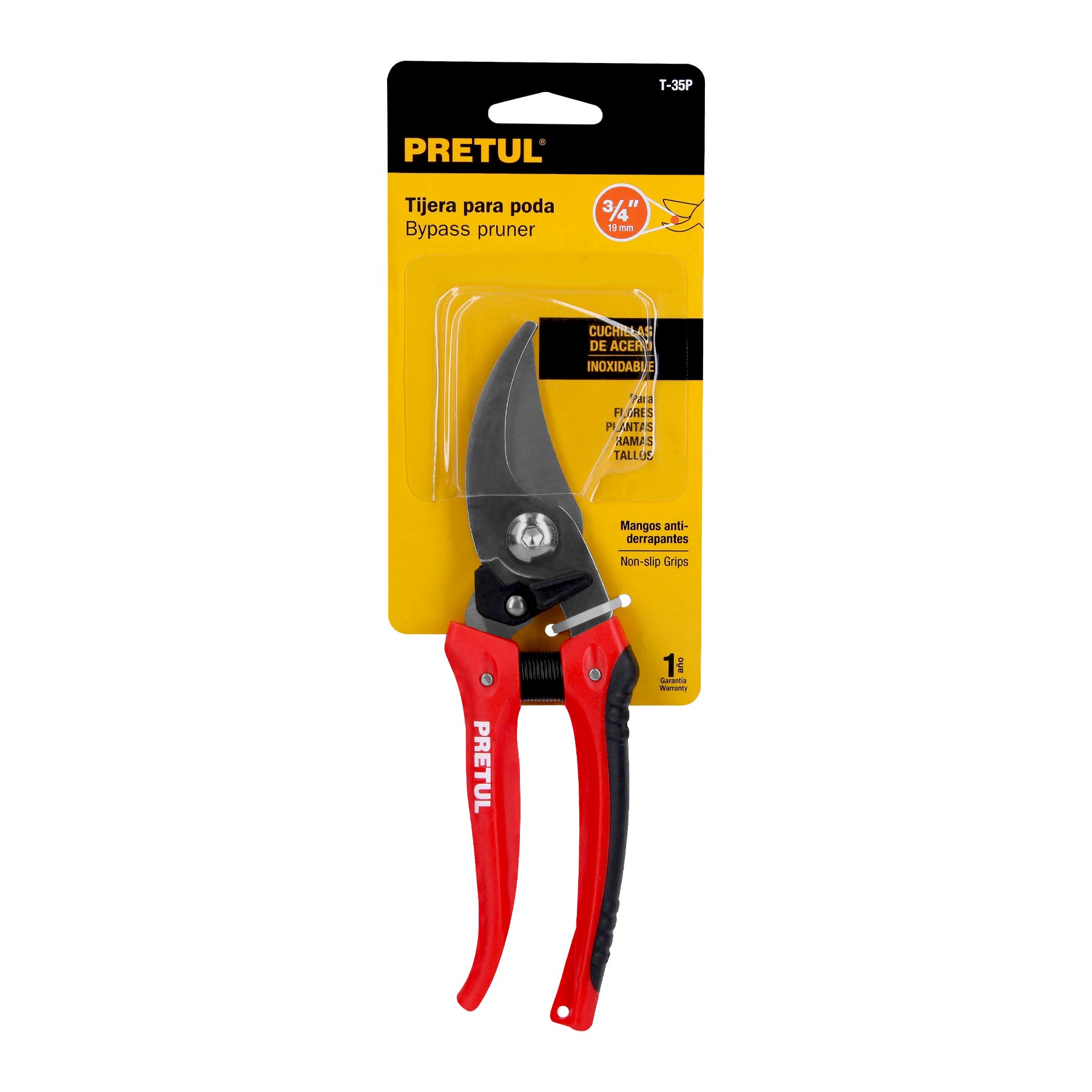 Tijera para poda 8" cuchilla de paso de acero inoxidable Pretul