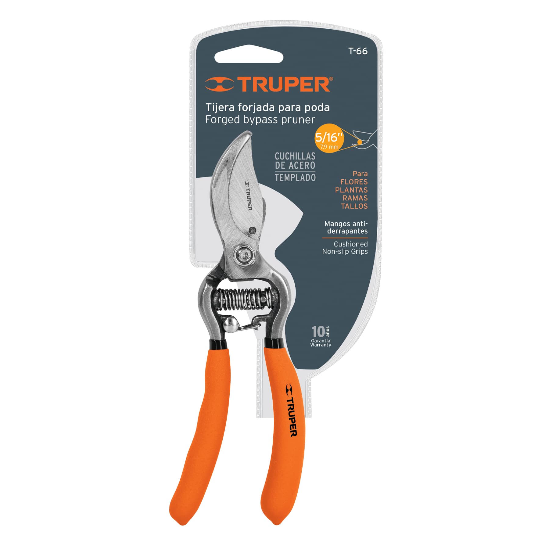 Tijera forjada para poda 6" para jardinería,Truper