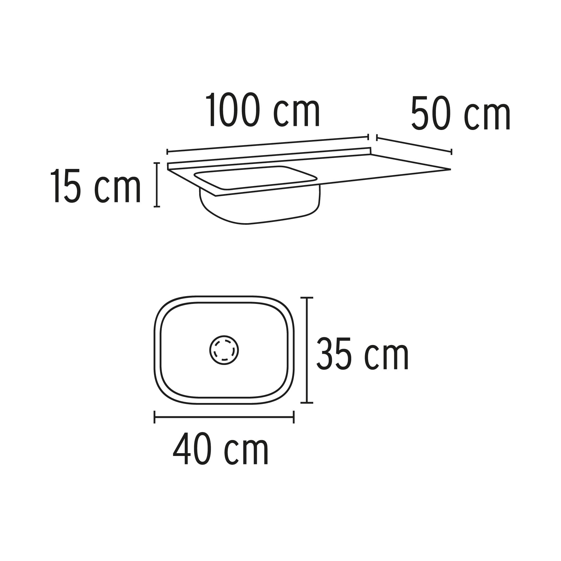 Tarja de sobreponer 100x50cm tina izquierda, Foset Basic