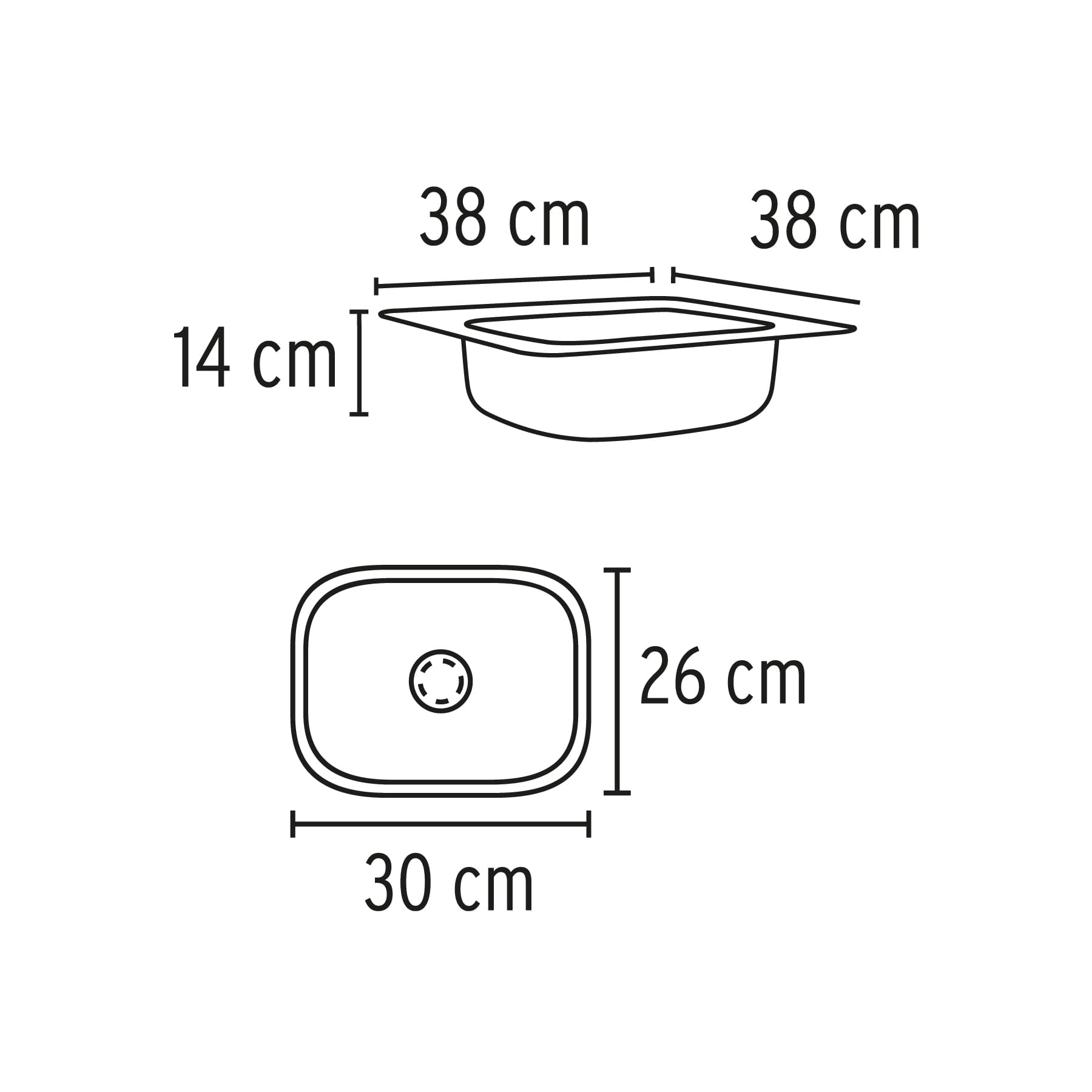 Tarja de empotrar sencilla 38x38cm, Foset Basic