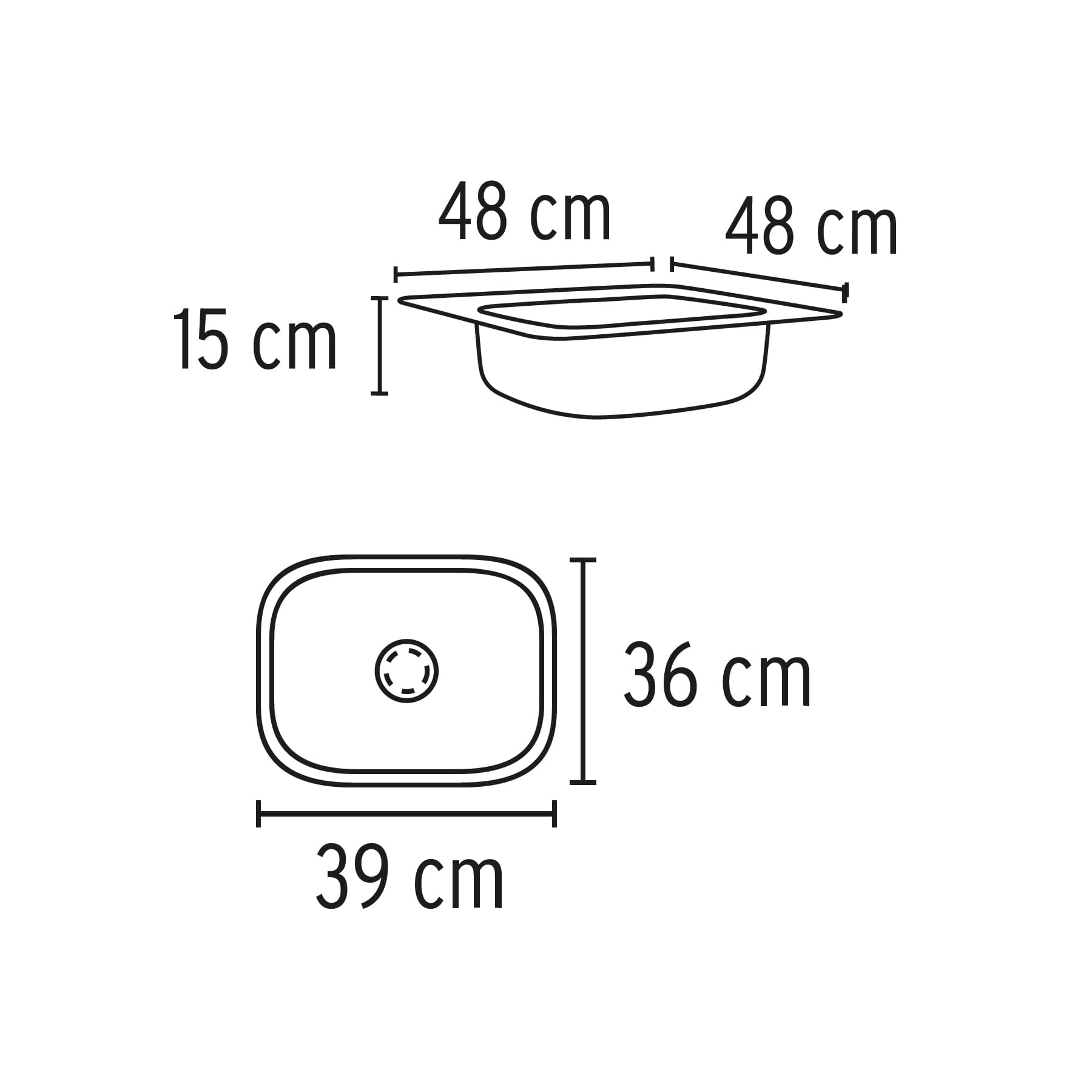 Tarja de empotrar sencilla 48x48cm, Foset Basic
