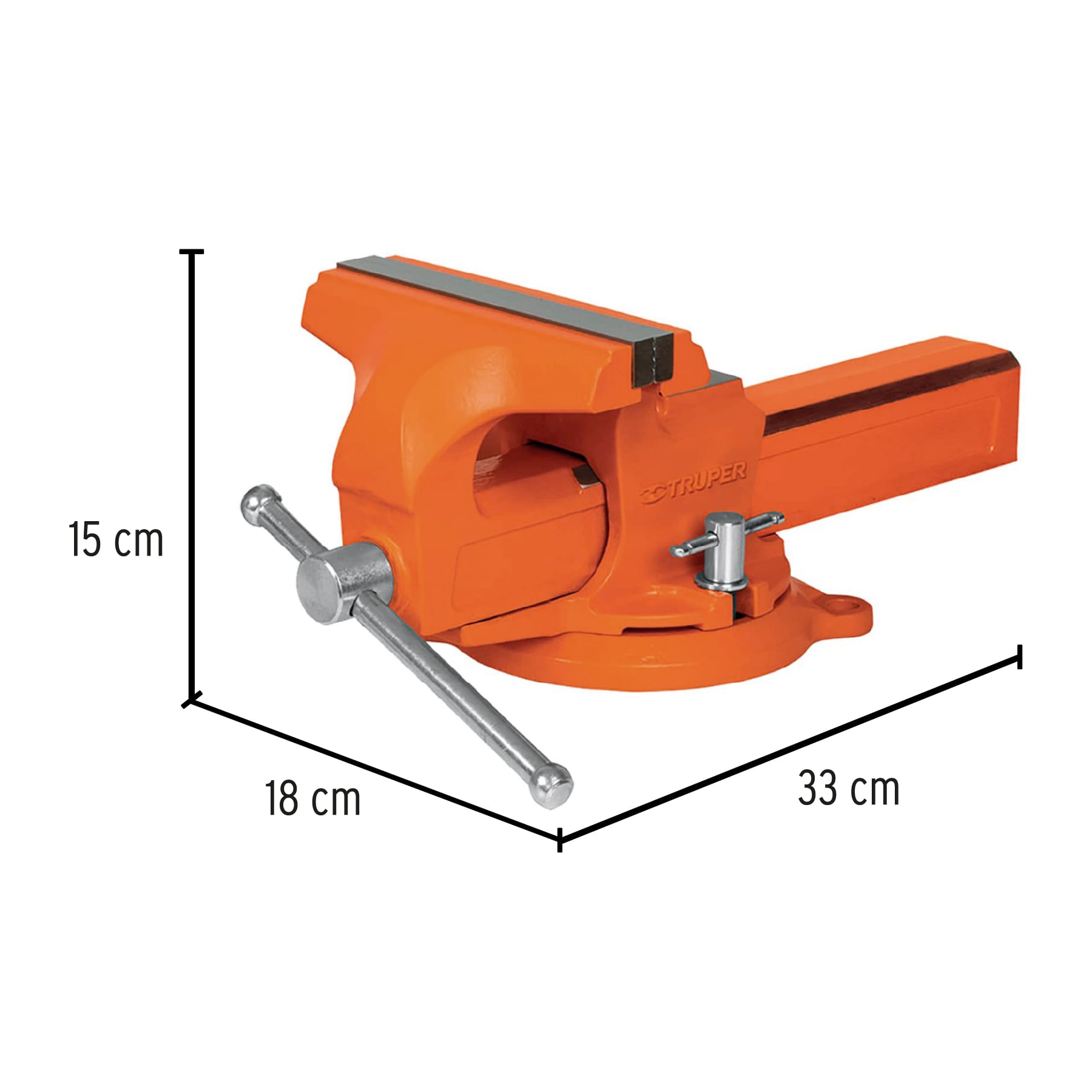 Tornillo de banco 5" tipo europeo de hierro nodular, Truper