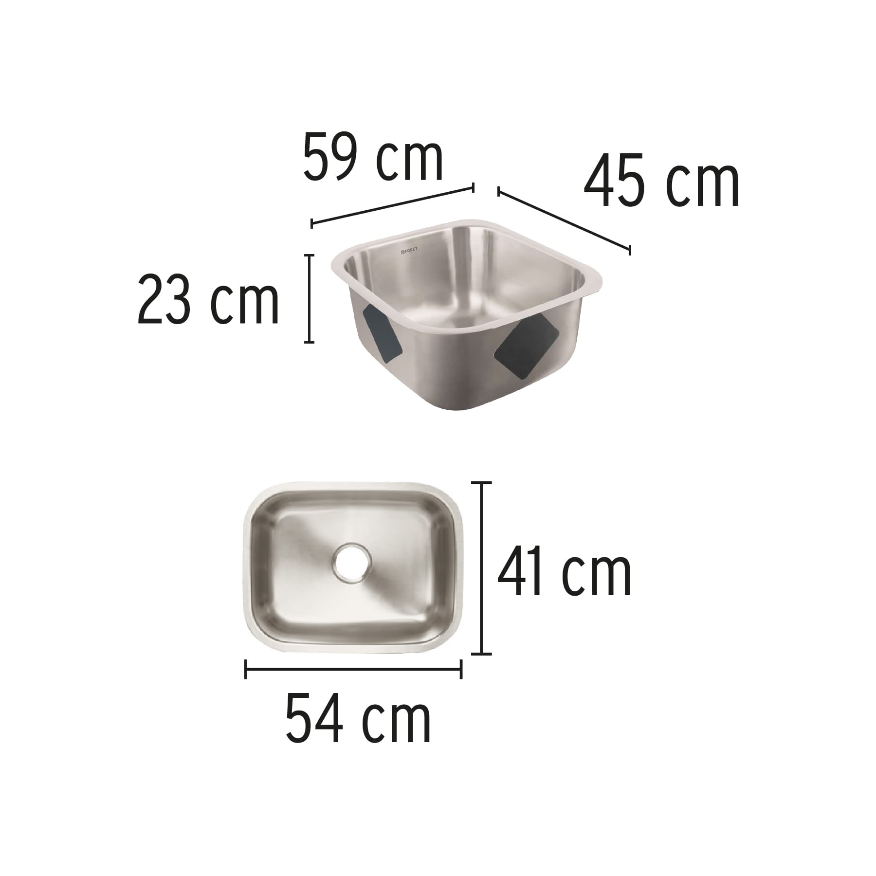 Tarja de submontar 59 x 45 x 23 cm, Foset RIVIERA
