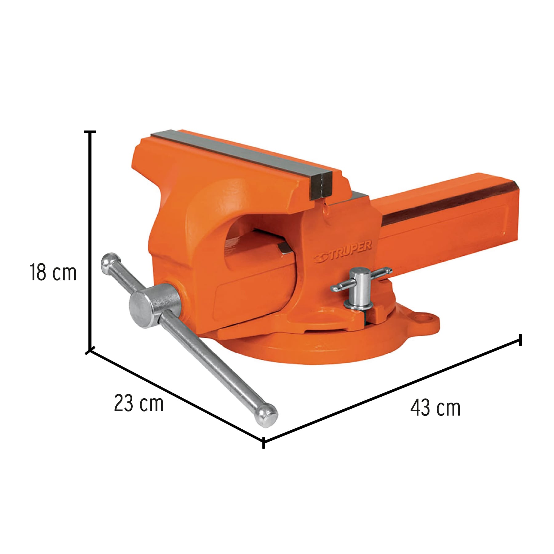 Tornillo de banco 8" tipo europeo de hierro nodular, Truper