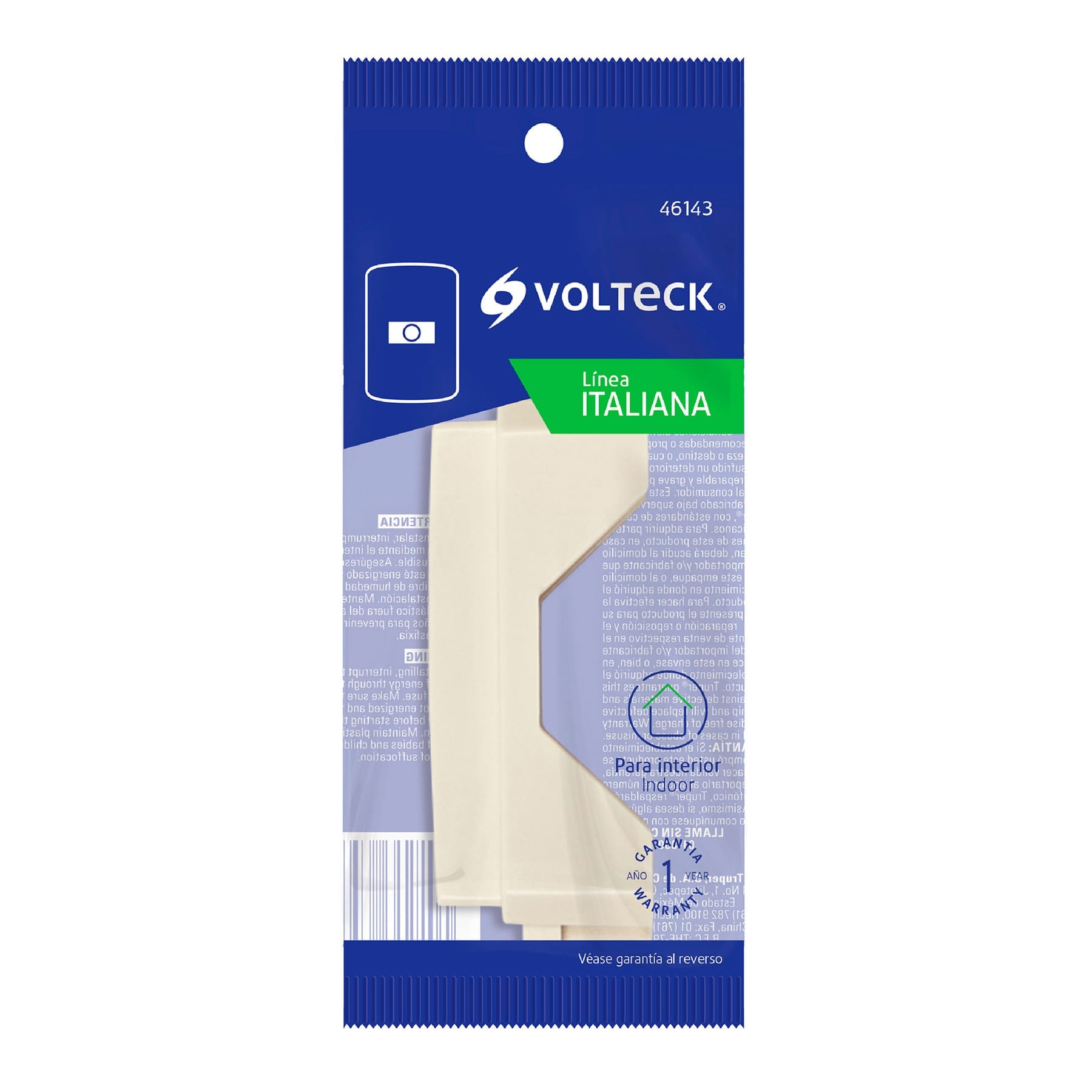 módeloulo (tapón) ciego, línea Italiana, color marfil , Volteck