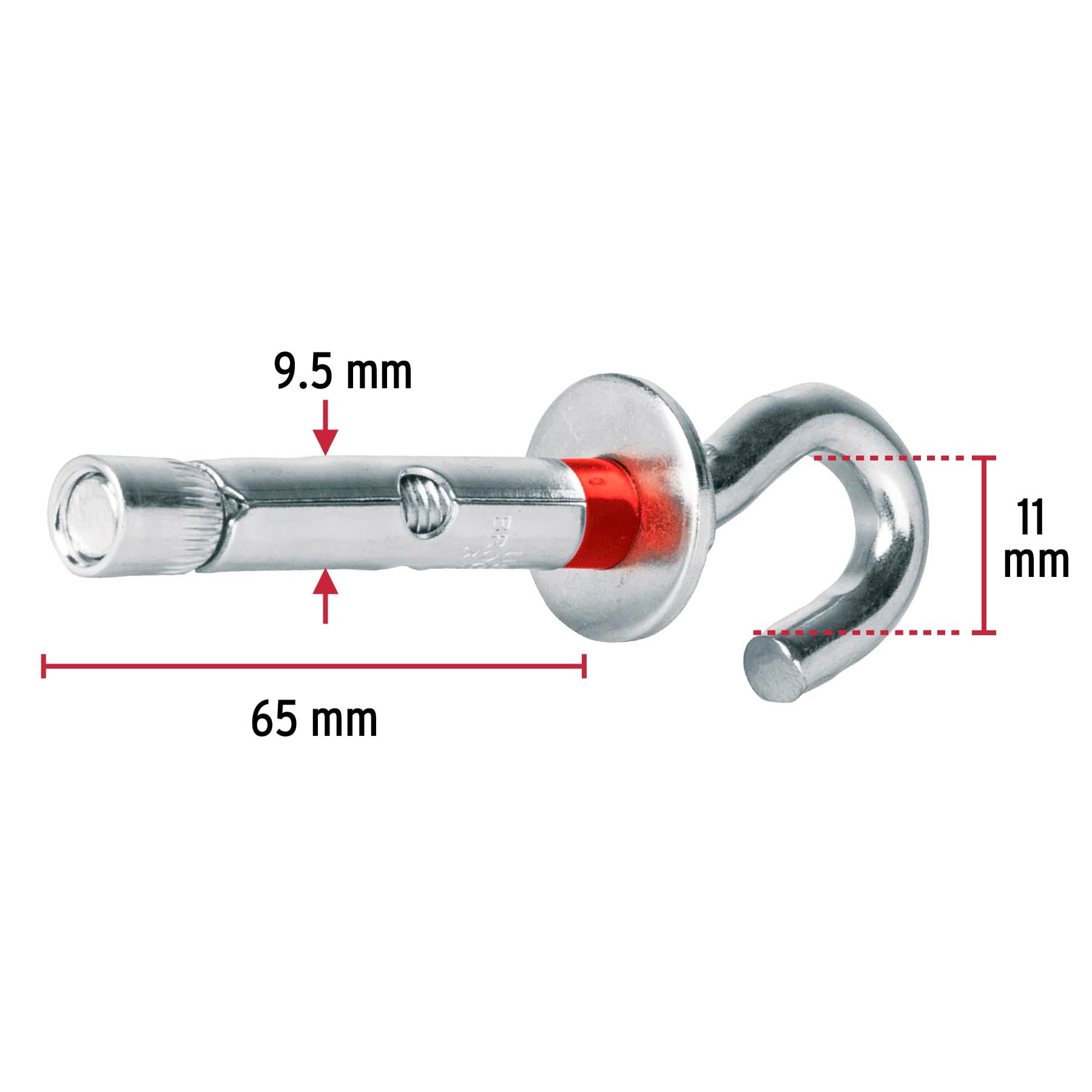 Bolsa con 4 taquetes expansivos 10x65 mm con armella abierta