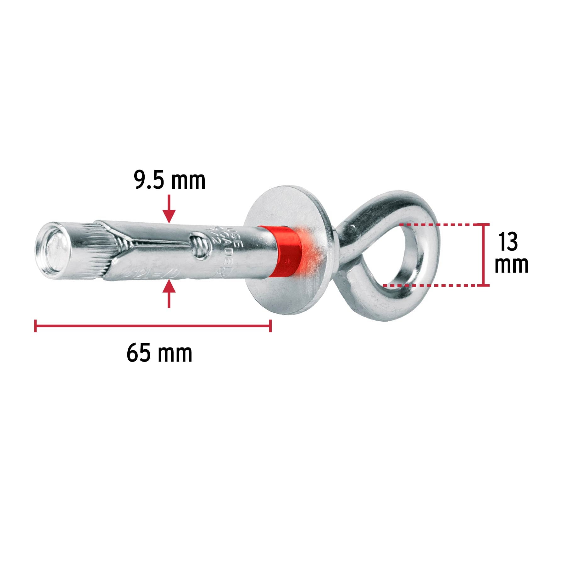 Bolsa con 2 taquetes expansivos 12x75 mm con armella cerrada