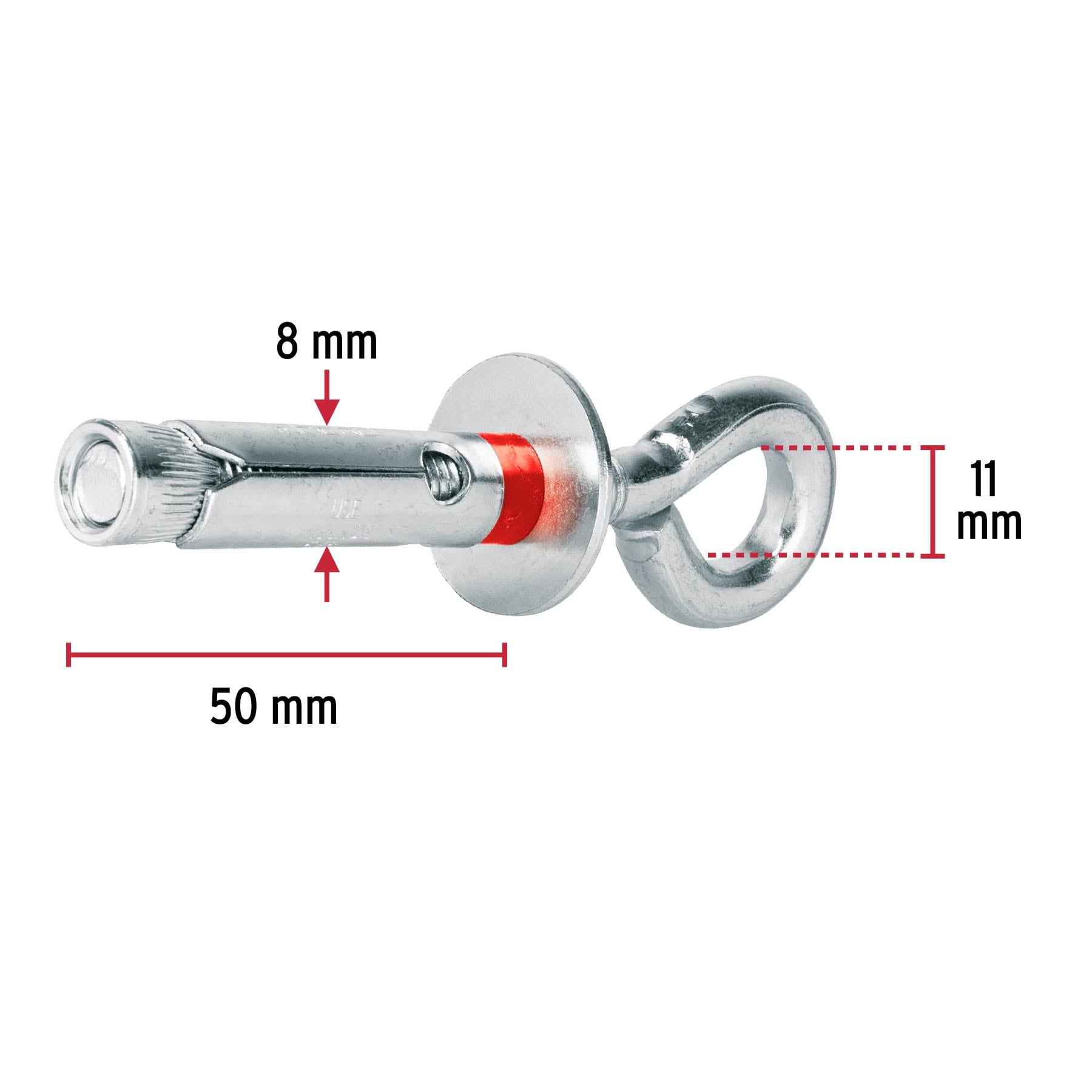 Bolsa con 2 taquetes expansivos 16x90 mm con armella cerrada