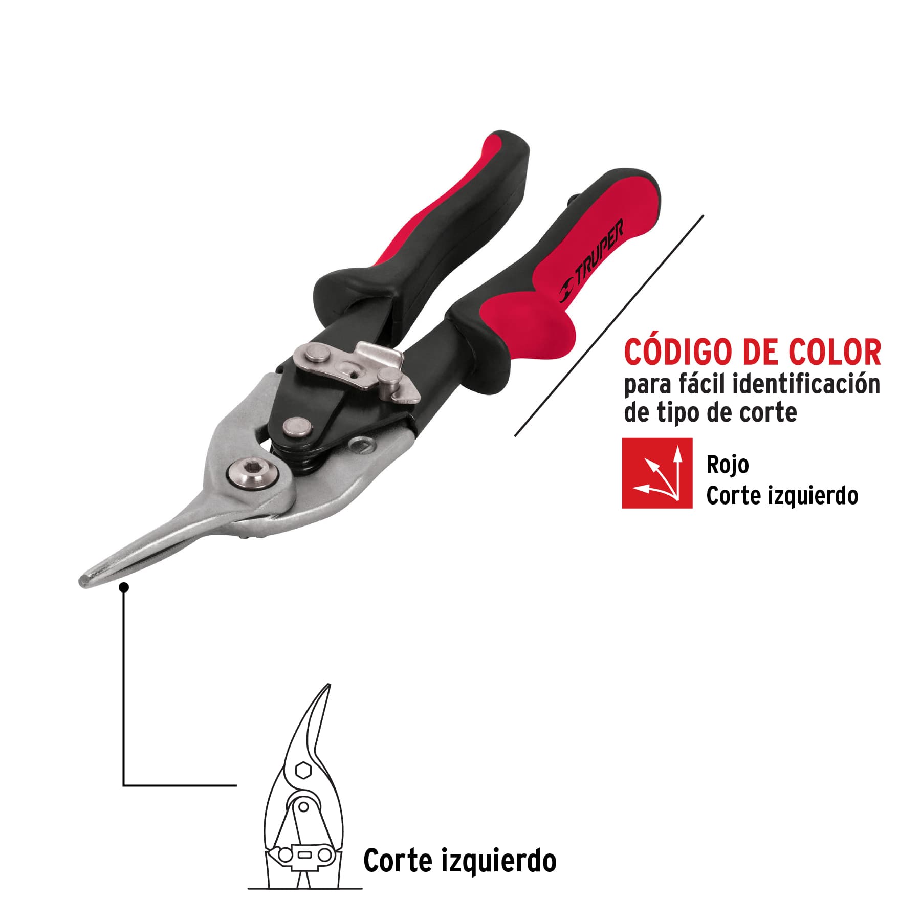 Tijera de aviación 10" corte izquierdo, Truper