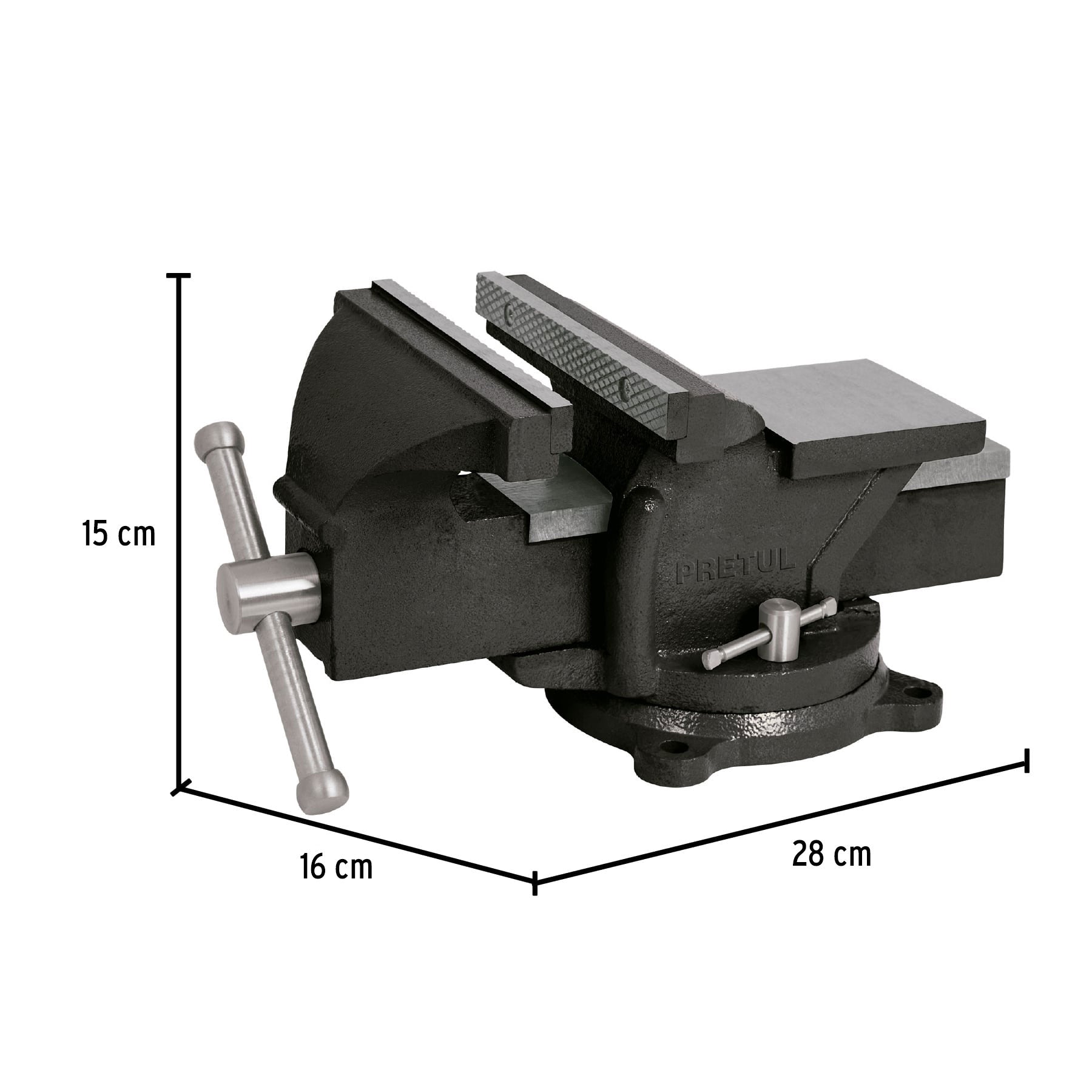 Tornillo de banco 5" de hierro gris, Pretul