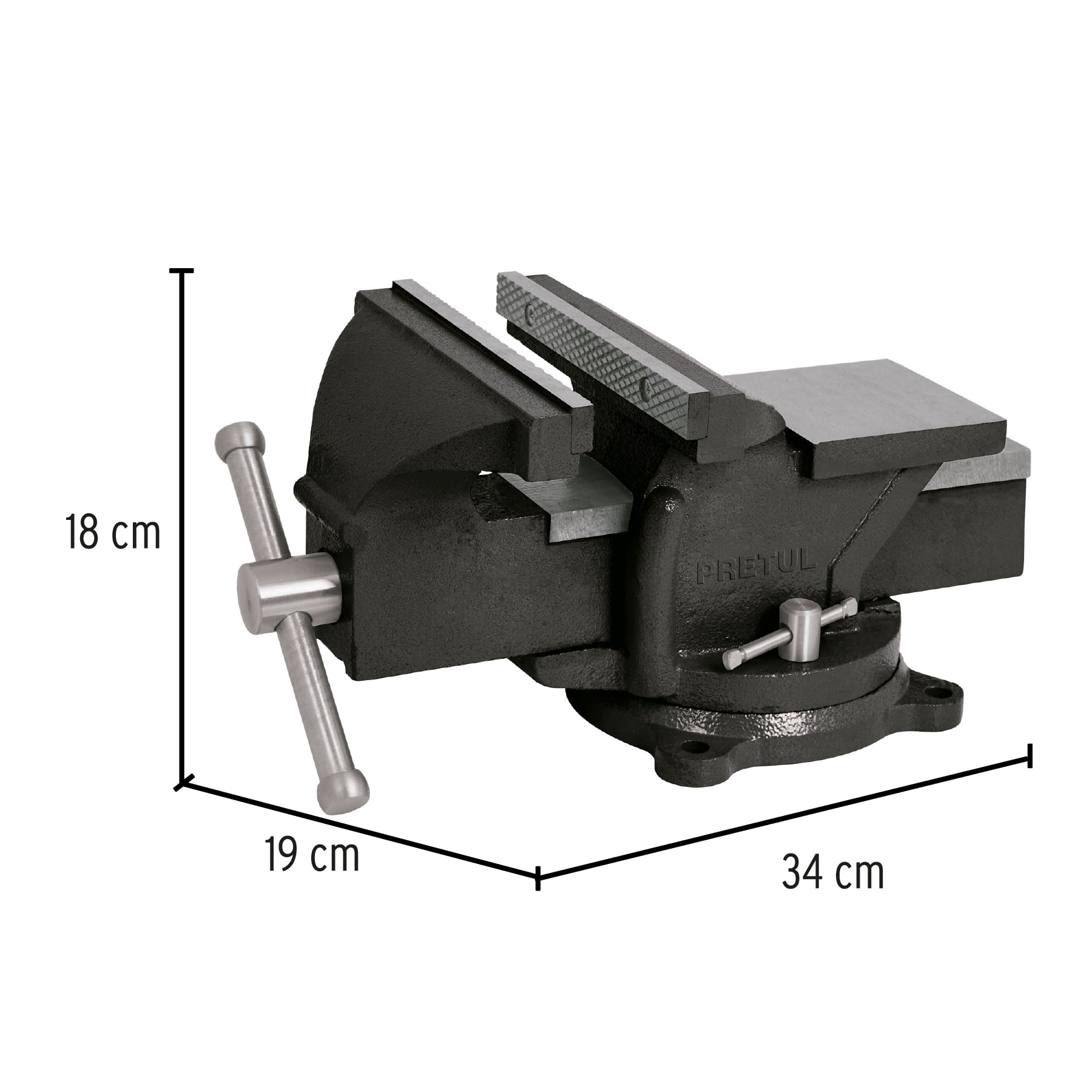 Tornillo de banco 6" de hierro gris, Pretul
