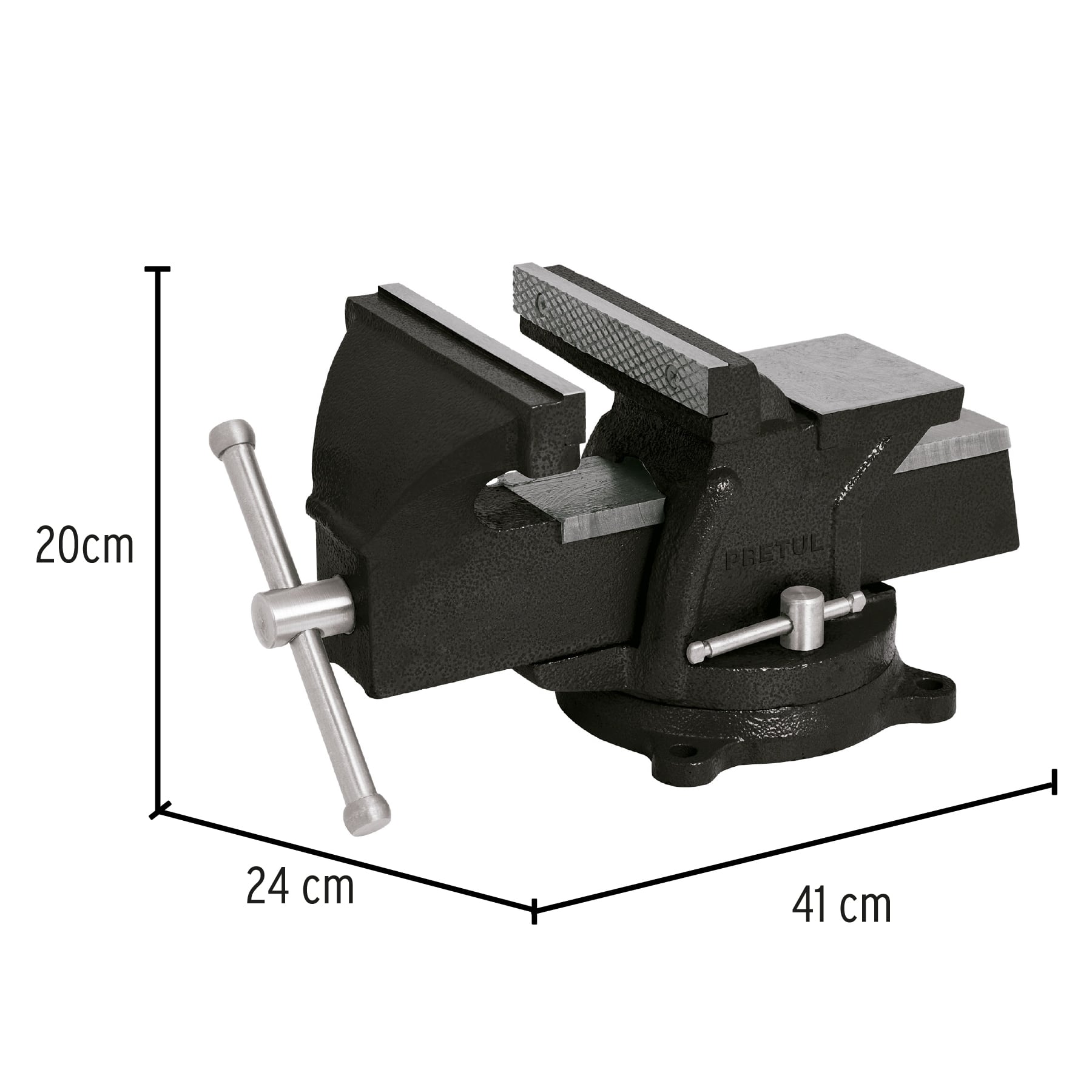 Tornillo de banco 8" de hierro gris, Pretul