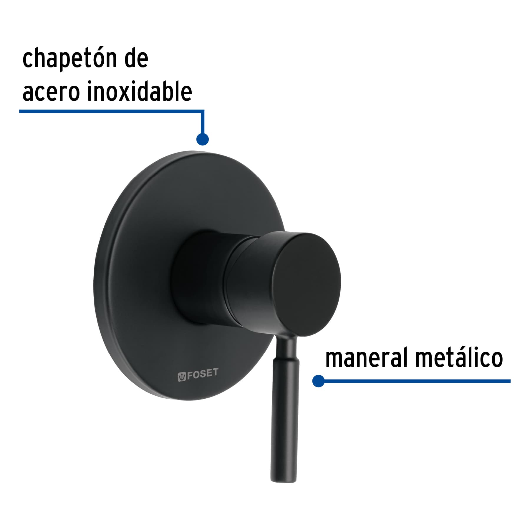 Monomando para regadera, negro, T⁄BIG