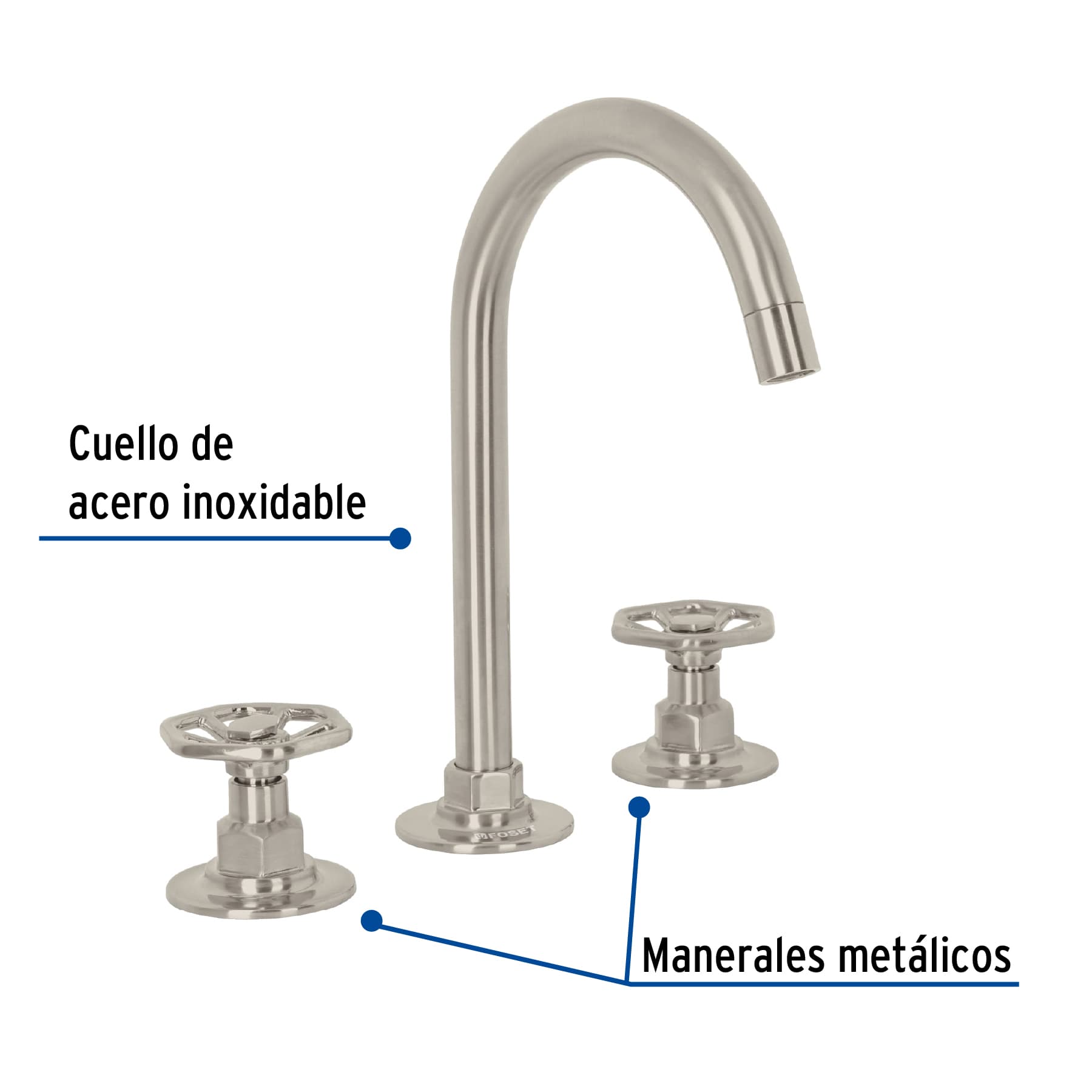Mezcladora para lavabo,taladros separados,redondos,satín,Tubig