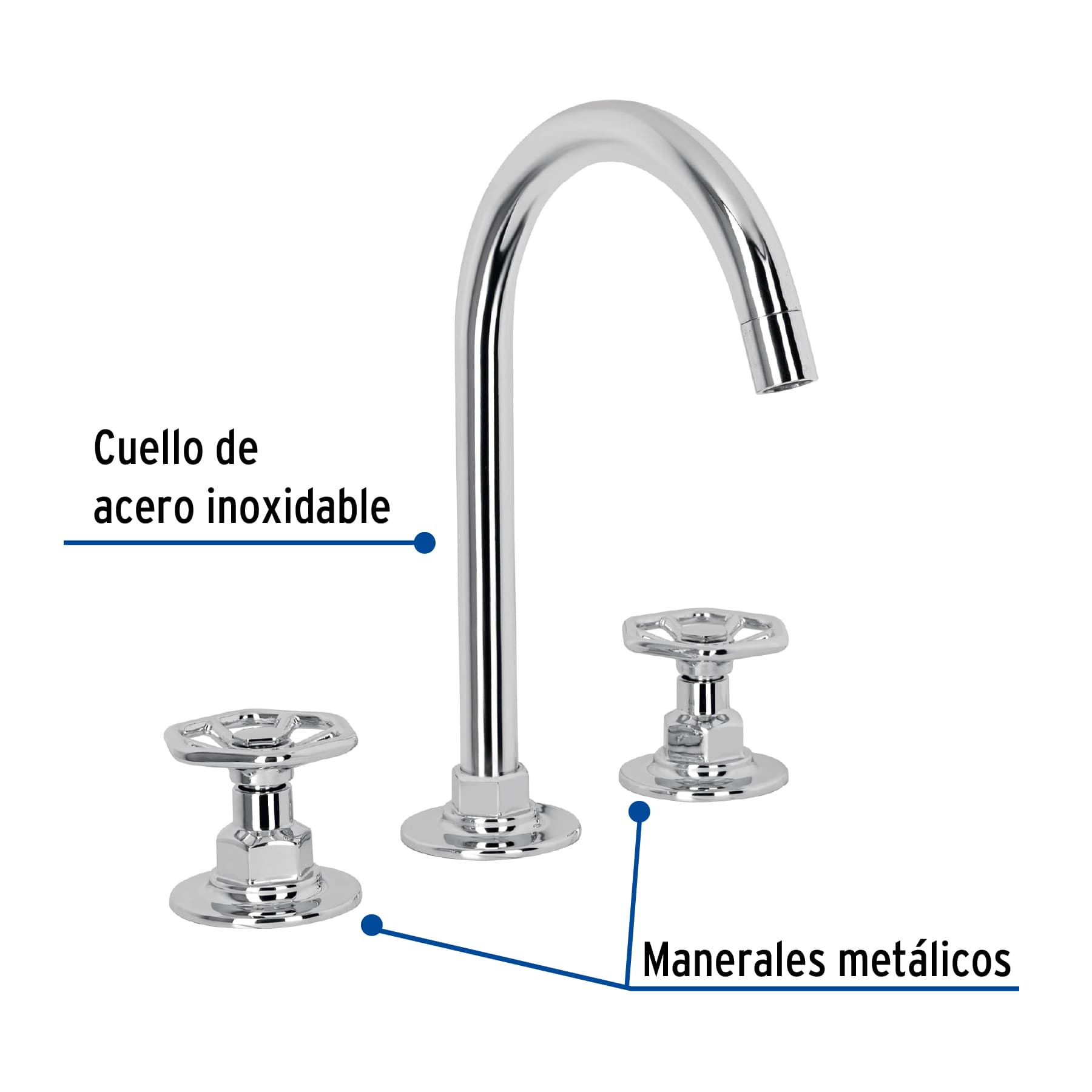 Mezcladora para lavabo,taladros separados,redondos,cromo,Tubig