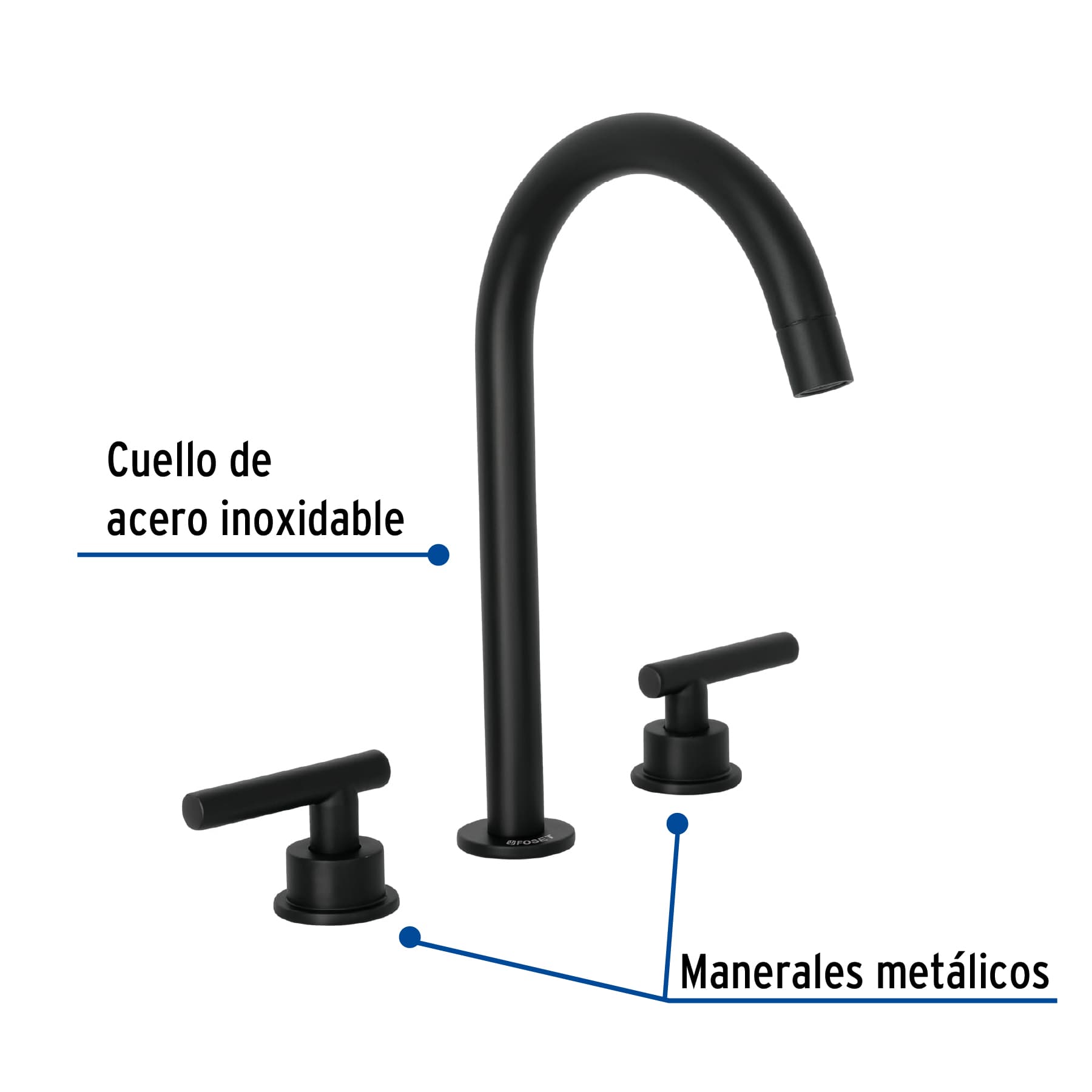 Mezcladora para lavabo,taladros separados,palanca,negro,Tubig