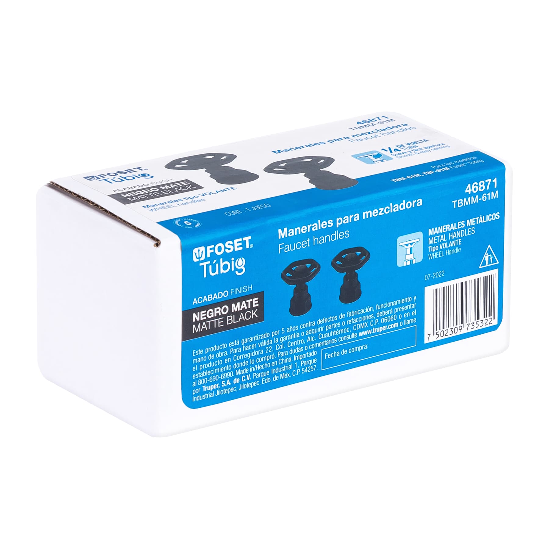 Juego de 2 manerales para mezcladora, volante, negro, Tubig