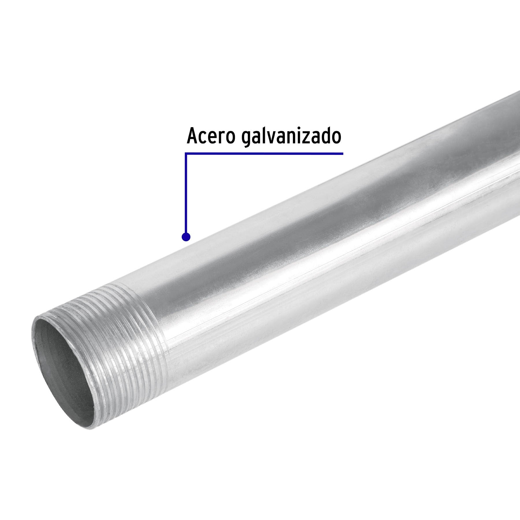 Tubo Conduit 1 1/4" para mufa, pared gruesa (0.9 mm), 1.5 m