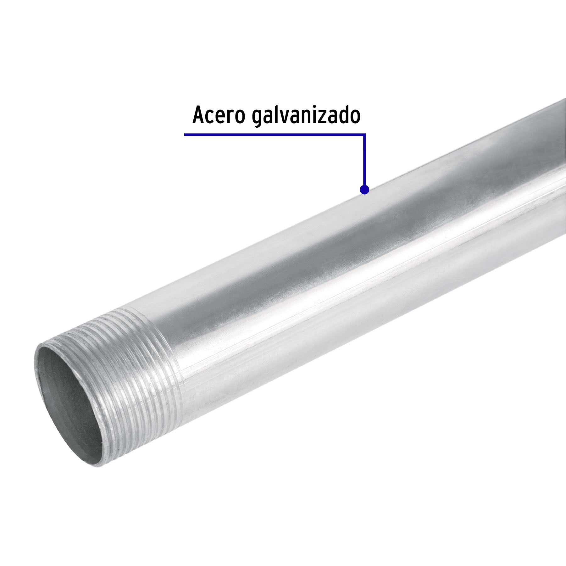 Tubo Conduit 1 1/4" para mufa, pared gruesa (0.9 mm), 3 m