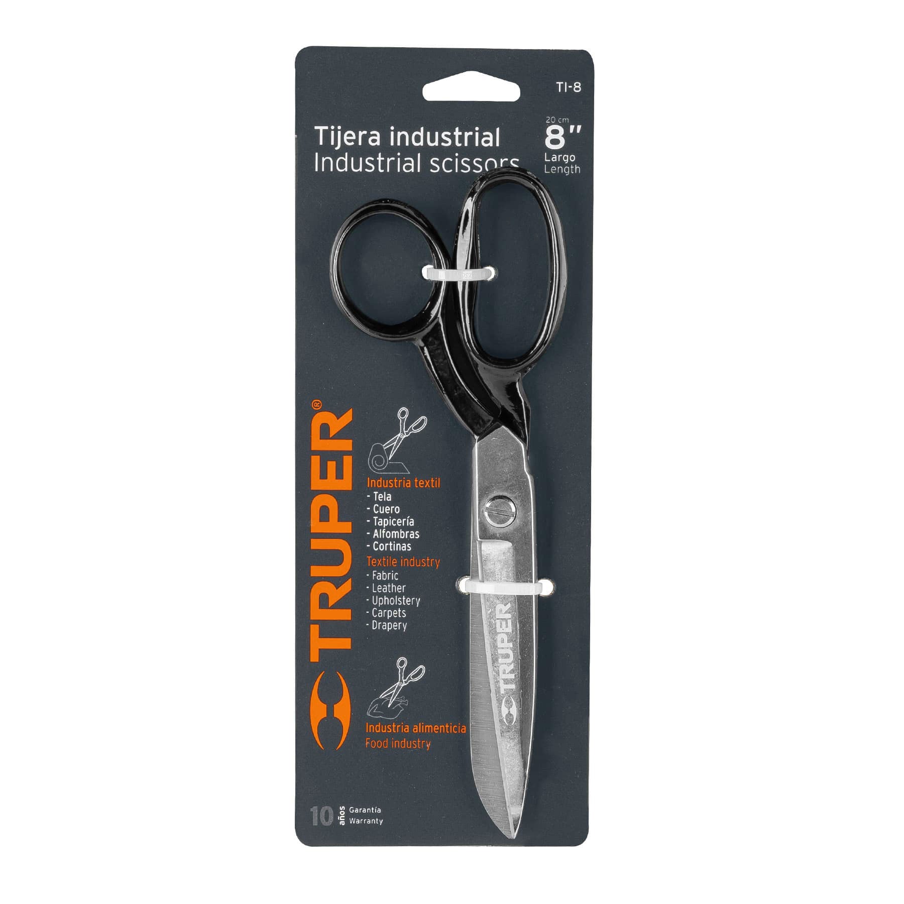 Tijera 8" industrial para sastre, Truper