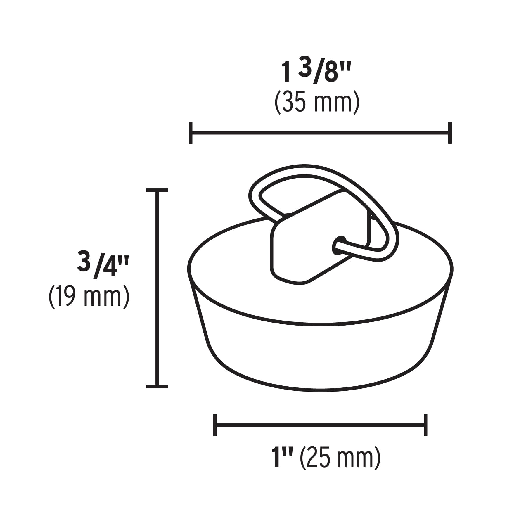 Tapón de PVC para lavabo, 26 a 35 mm, Foset
