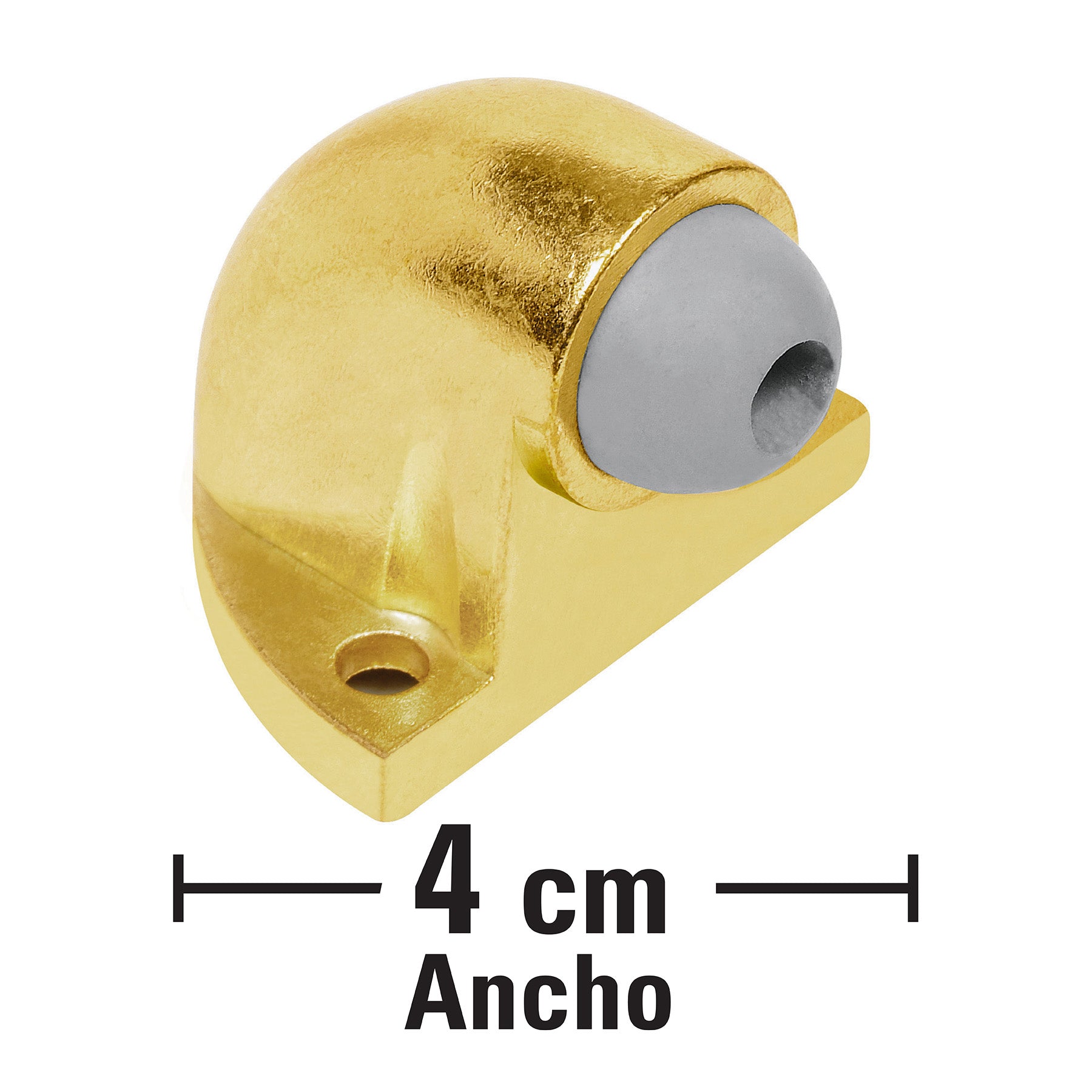 Tope tipo codo para puerta,acabado latón, Hermex