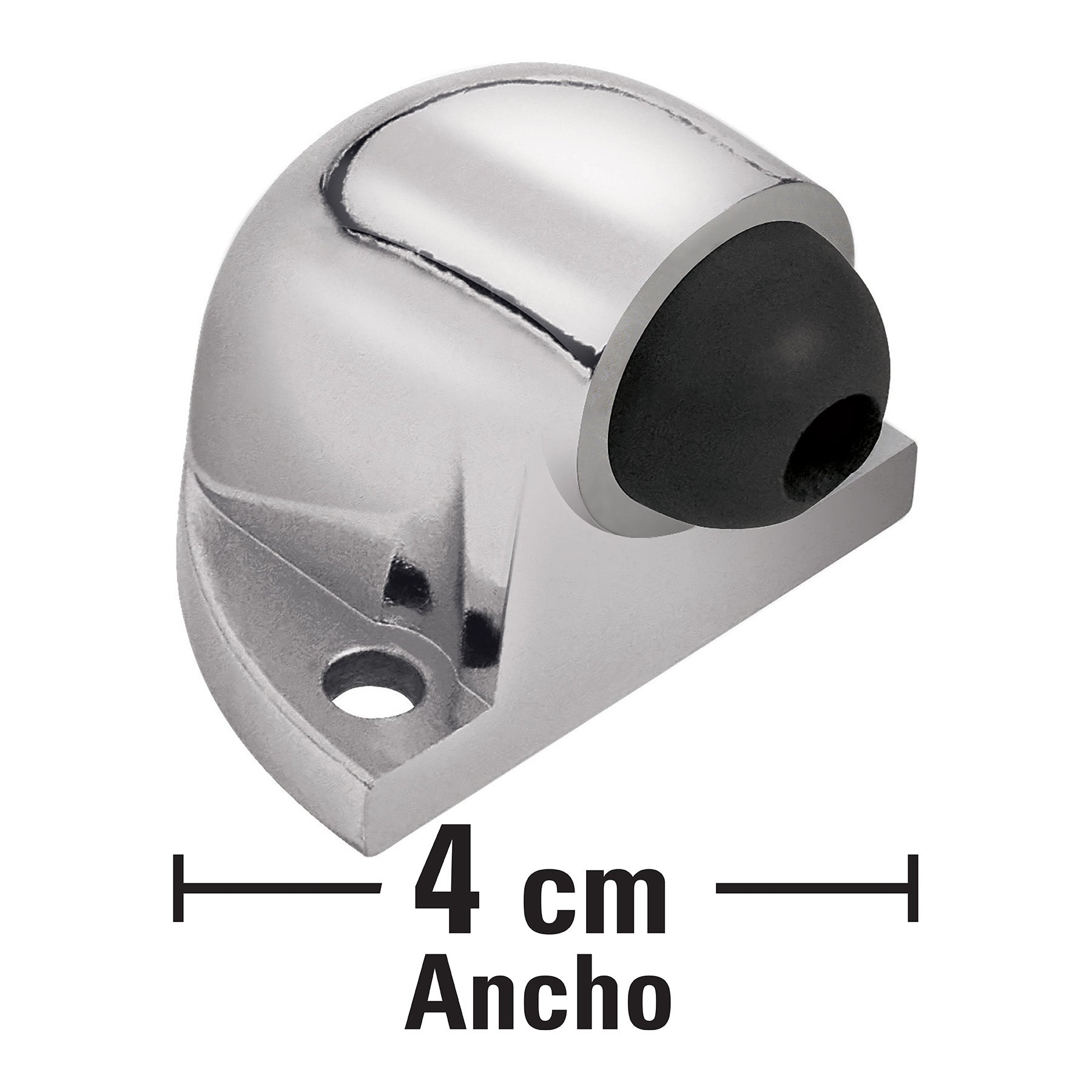 Tope tipo codo para puerta, acabado cromo Hermex