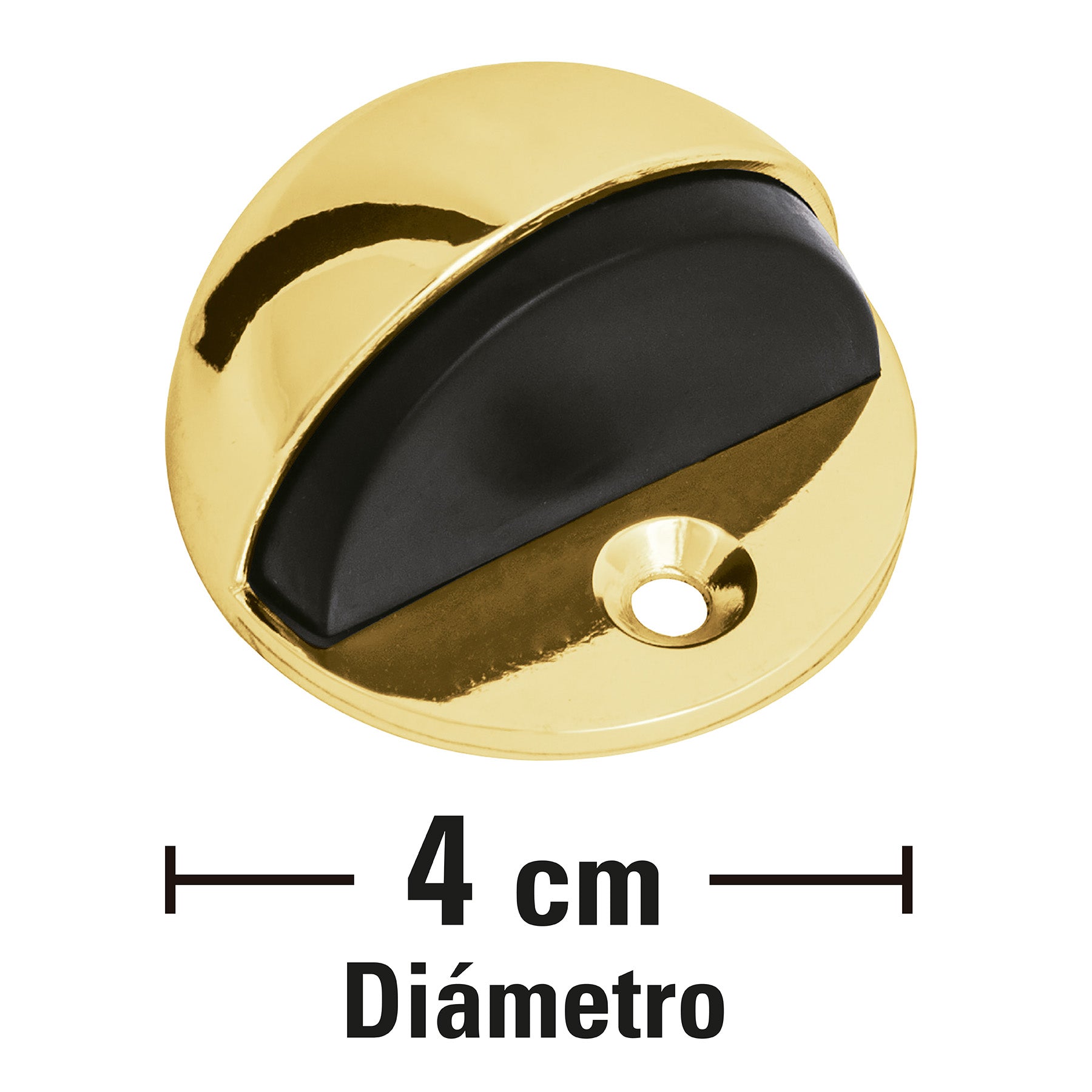 Tope tipo domo para puerta, acabado latón, Hermex