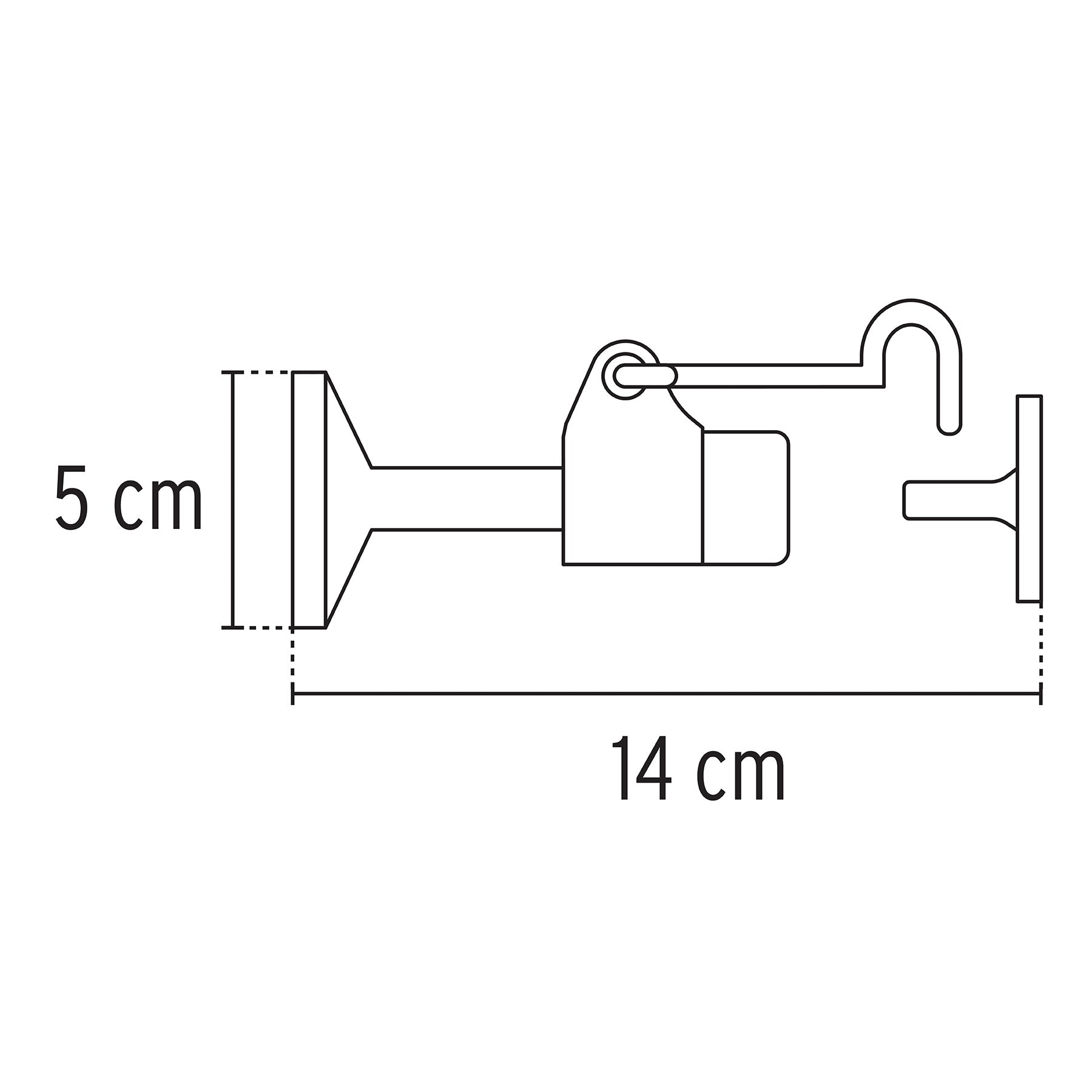 Tope metálico para puerta con gancho, Hermex